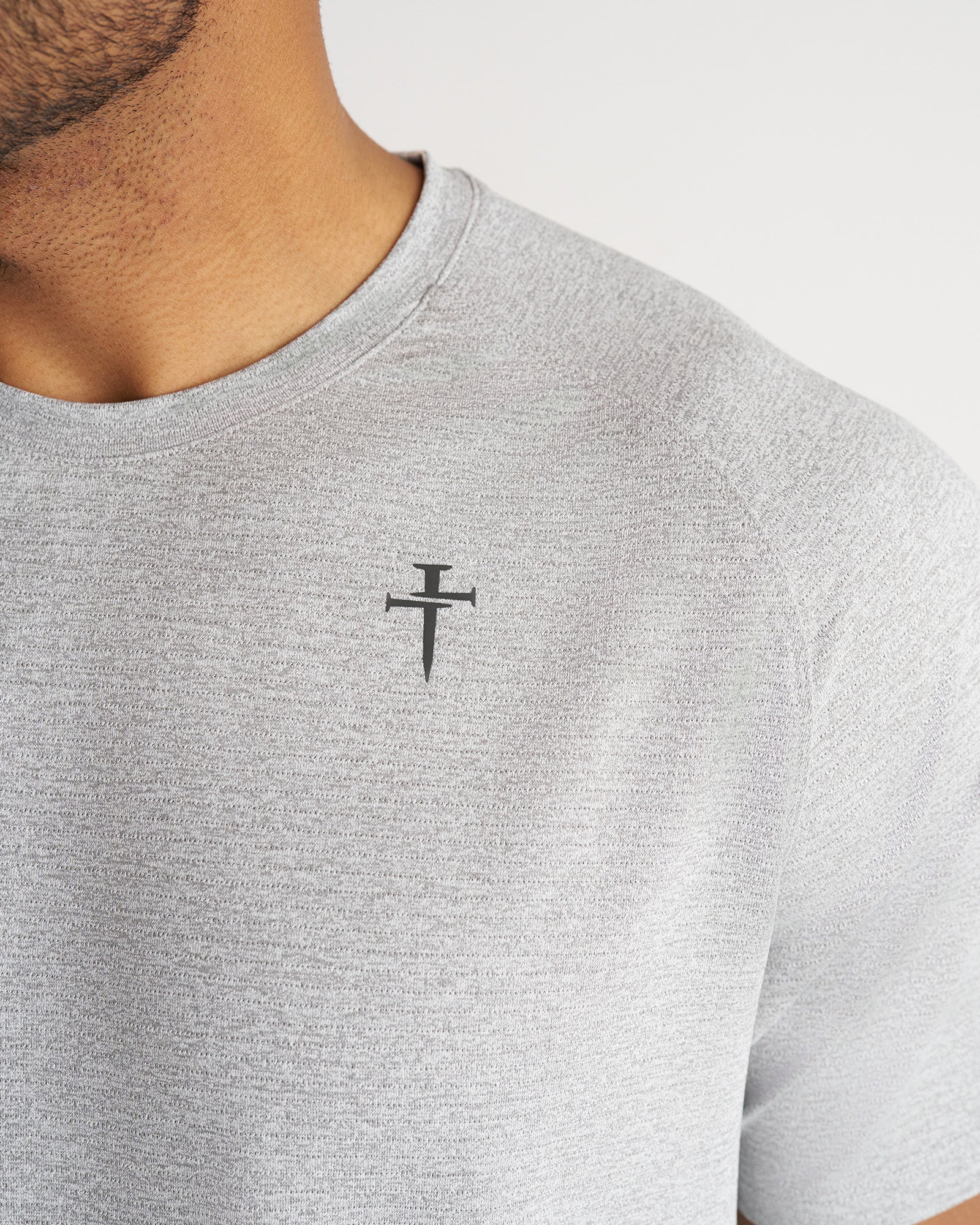 Aion-Lite™ Tee "Cross" - Grey Marl - Image 4