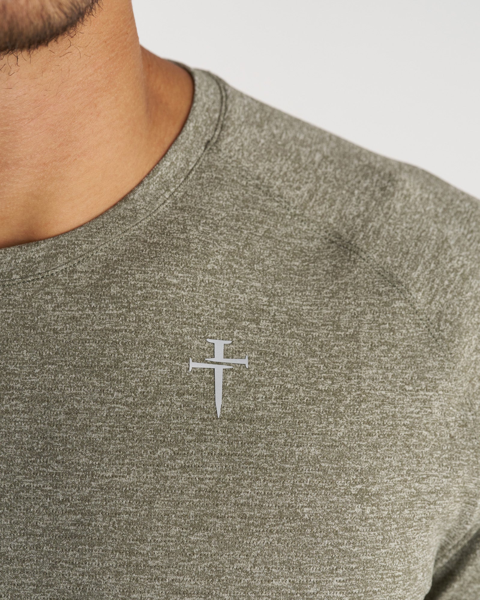 Aion-Lite™ Tee "Cross" - Sage Marl - Image 3