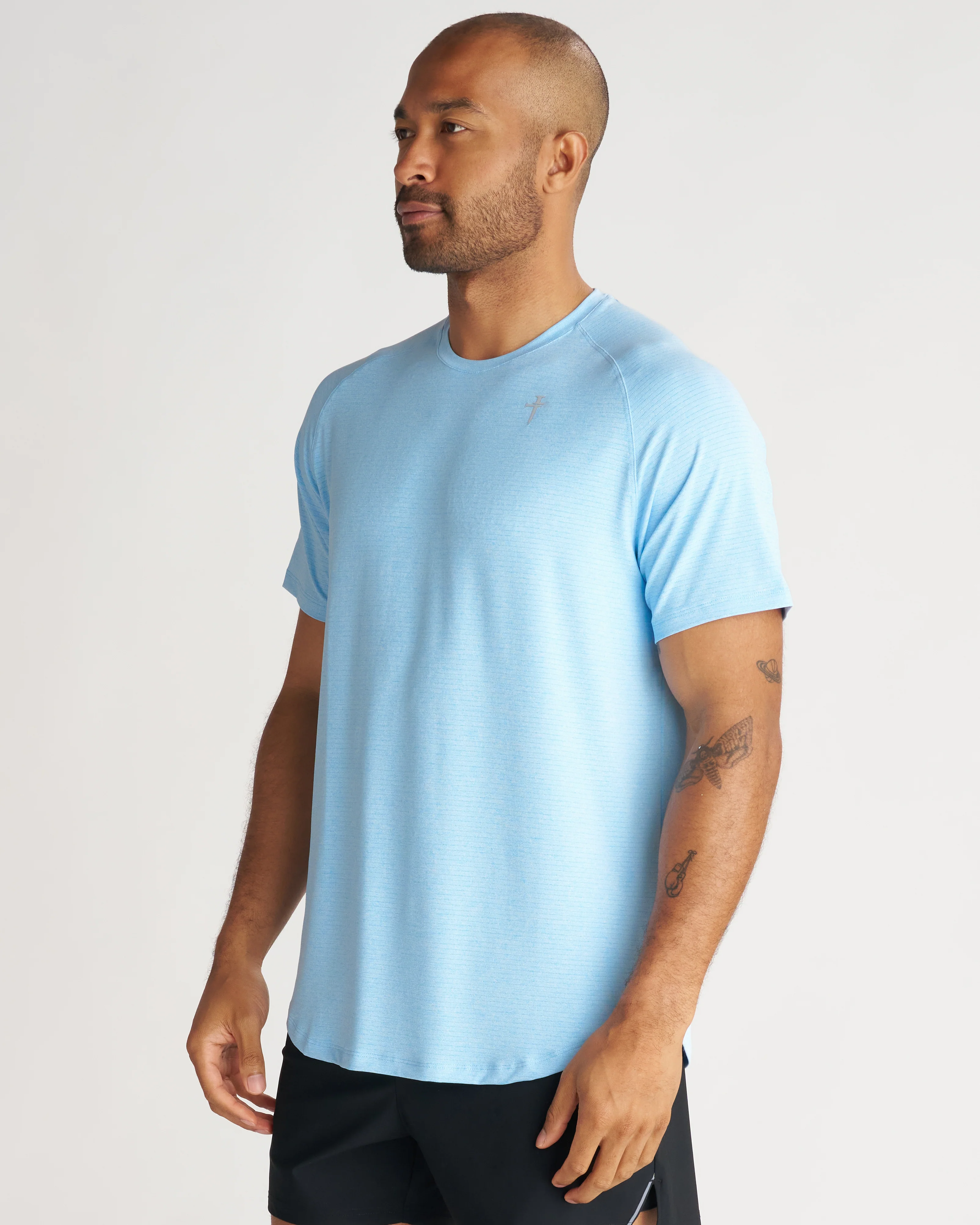 Aion-Lite™ Tee "Cross" - Sky Blue Marl - Image 3