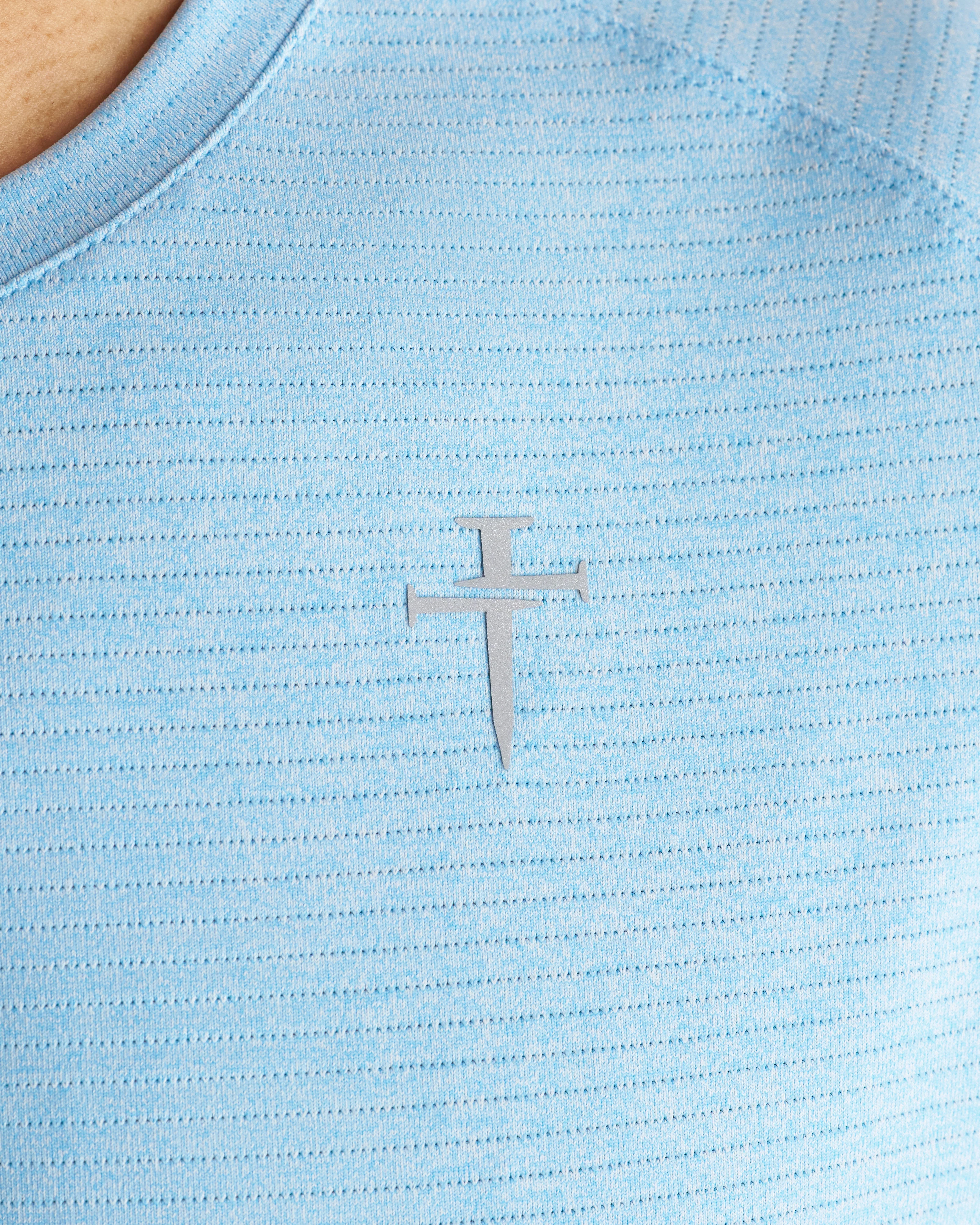 Aion-Lite™ Tee "Cross" - Sky Blue Marl - Image 5