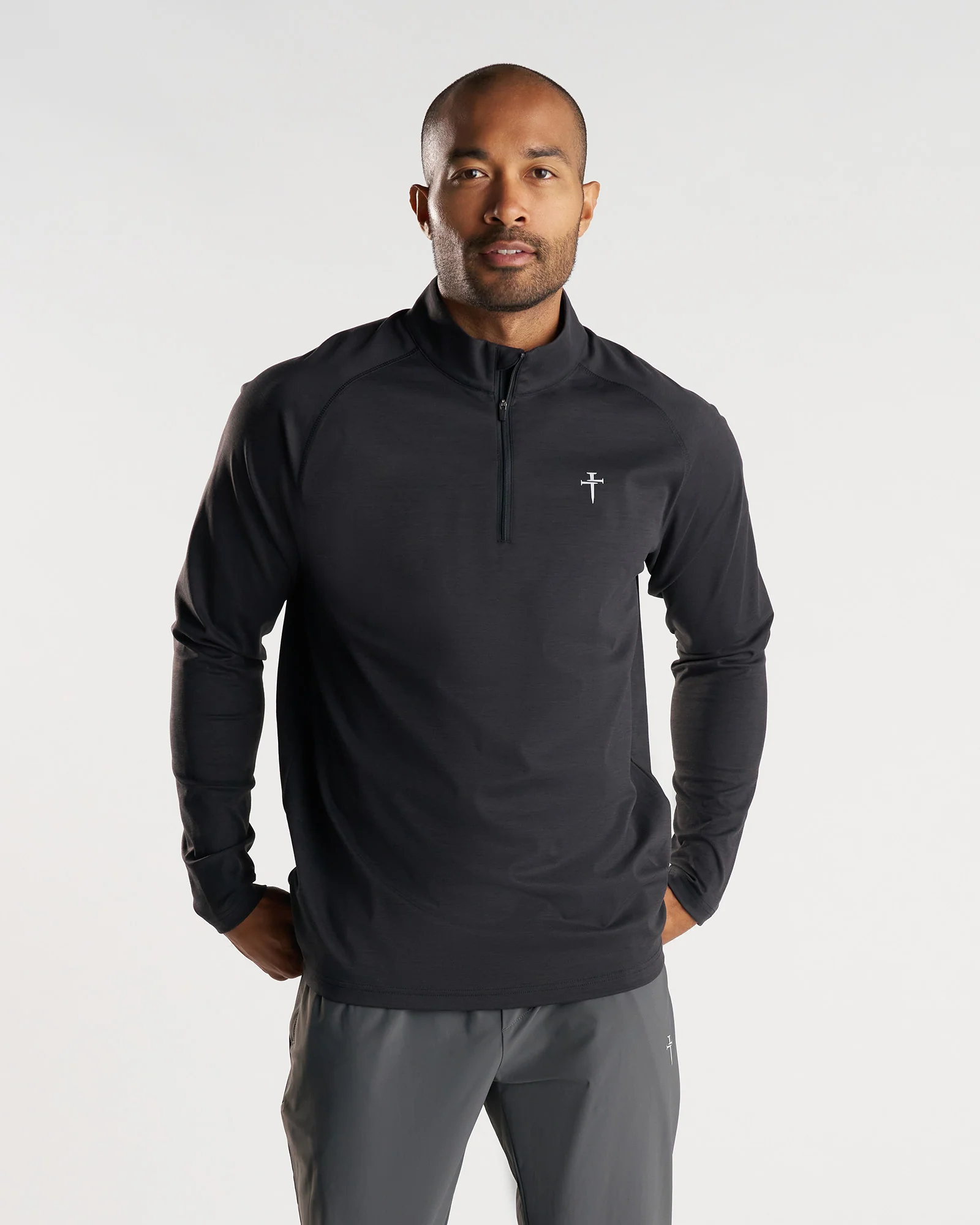 Core Quarter Zip - Black Marl