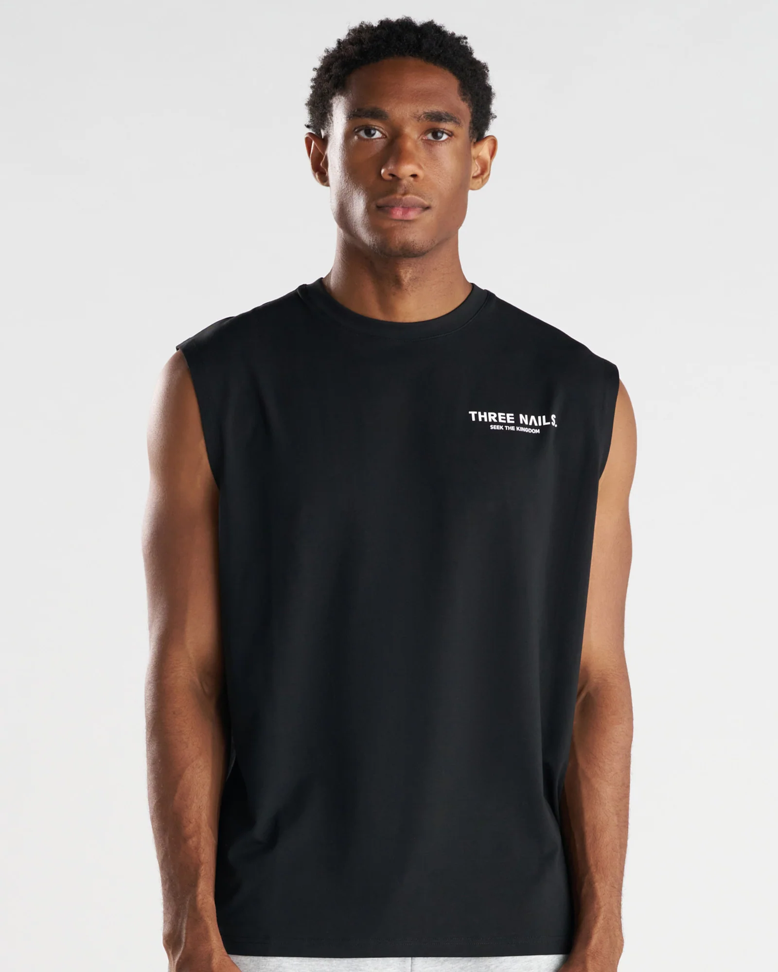 Core Oversized Muscle Tank "STK" - Black - Image 2