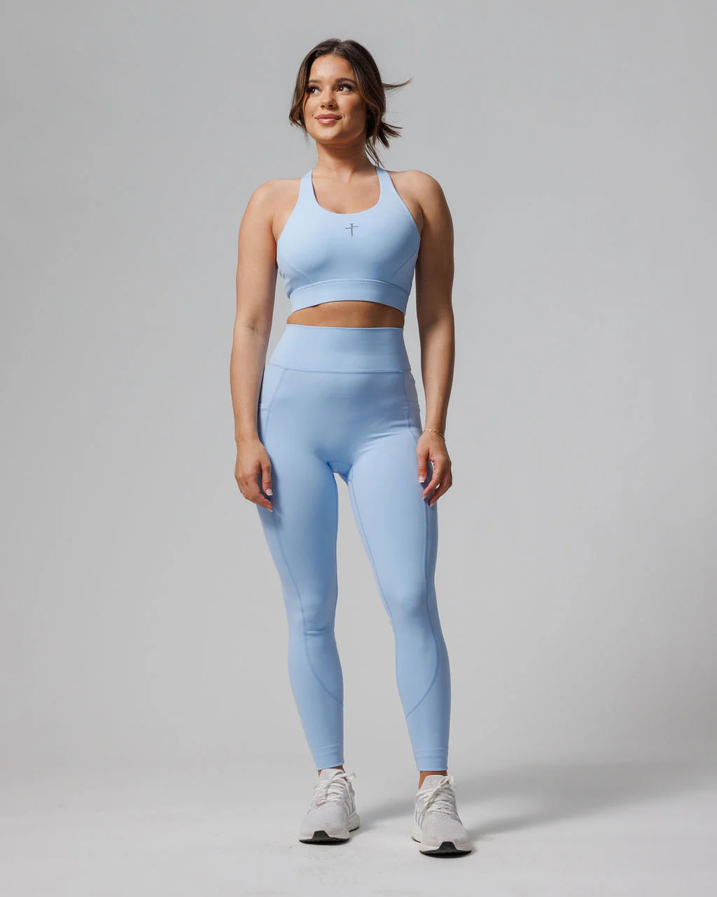Crossback Sports Bra - Sky Blue - Image 4