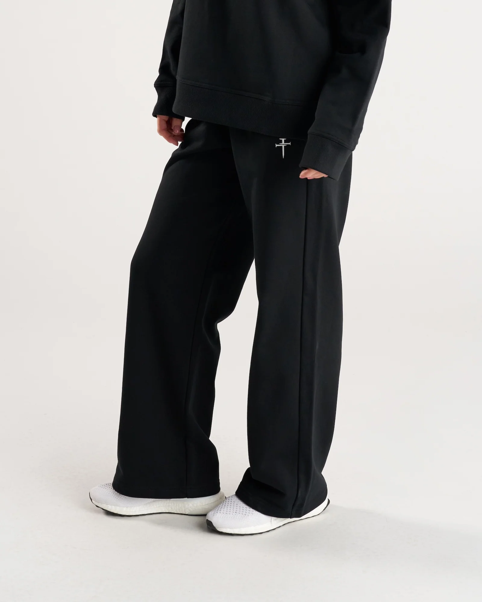 Women's French Terry Straight Leg Pant - Black - Image 3