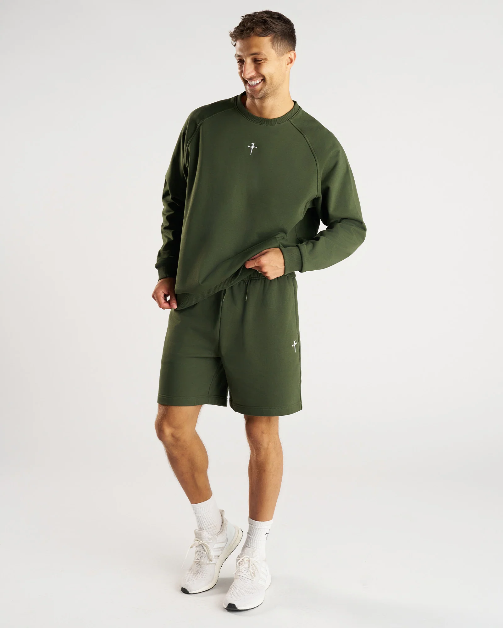 French Terry Sweatshorts - Dark Pine - Image 4