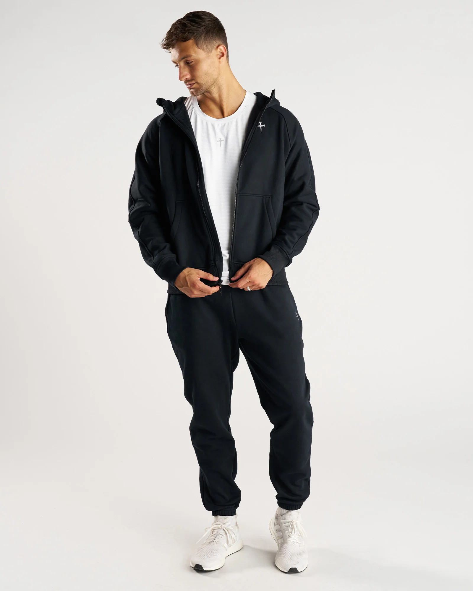 Signature Fleece Full Zip Hoodie - Black - Image 7