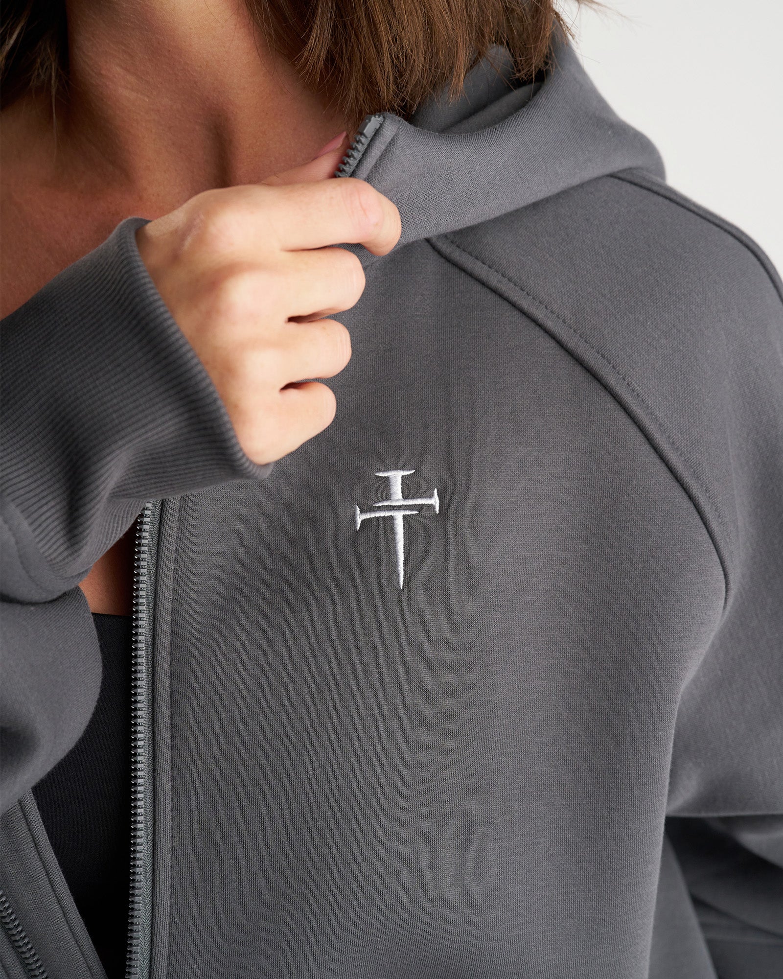 Signature Fleece Full Zip Hoodie - Space Grey - Image 5