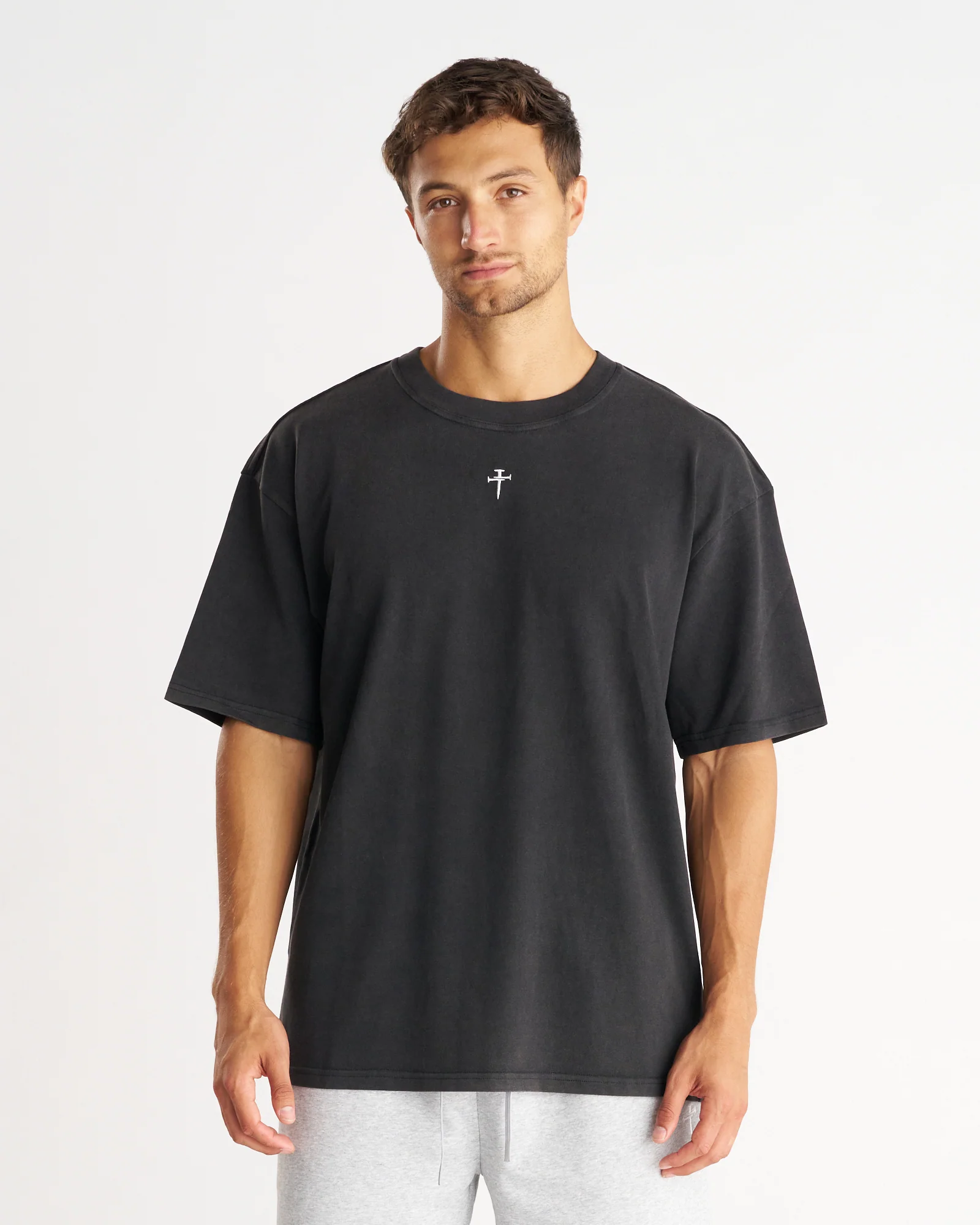 Heavyweight Cotton Oversized Tee "FHG" - Acid Wash - Image 2