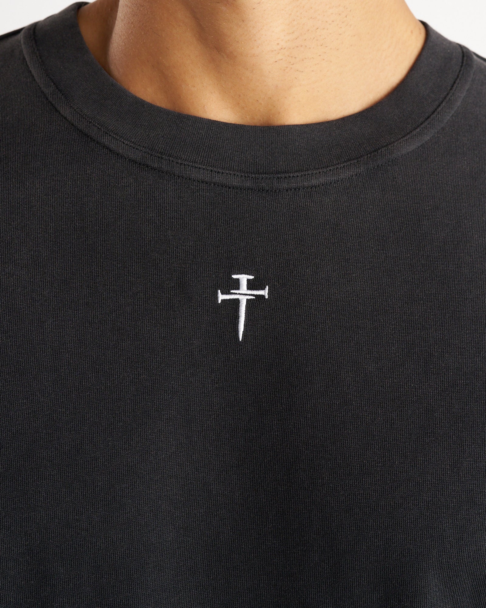 Heavyweight Cotton Oversized Tee "FHG" - Acid Wash - Image 3
