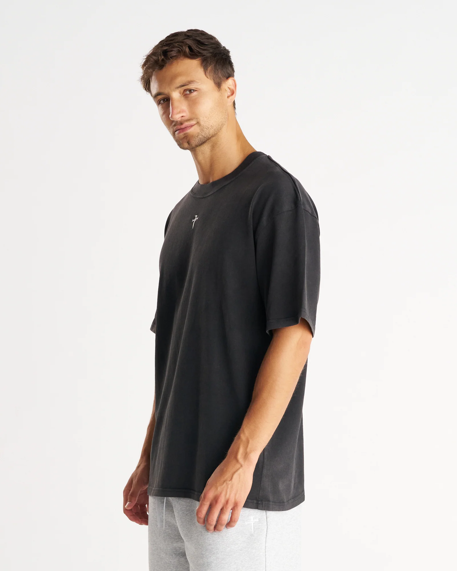 Heavyweight Cotton Oversized Tee "FHG" - Acid Wash - Image 5