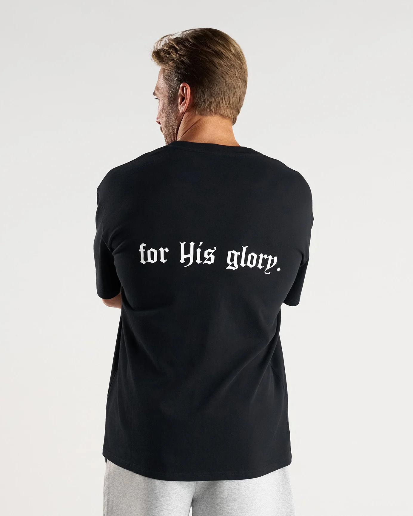 Heavyweight Cotton Oversized Tee "FHG" - Black