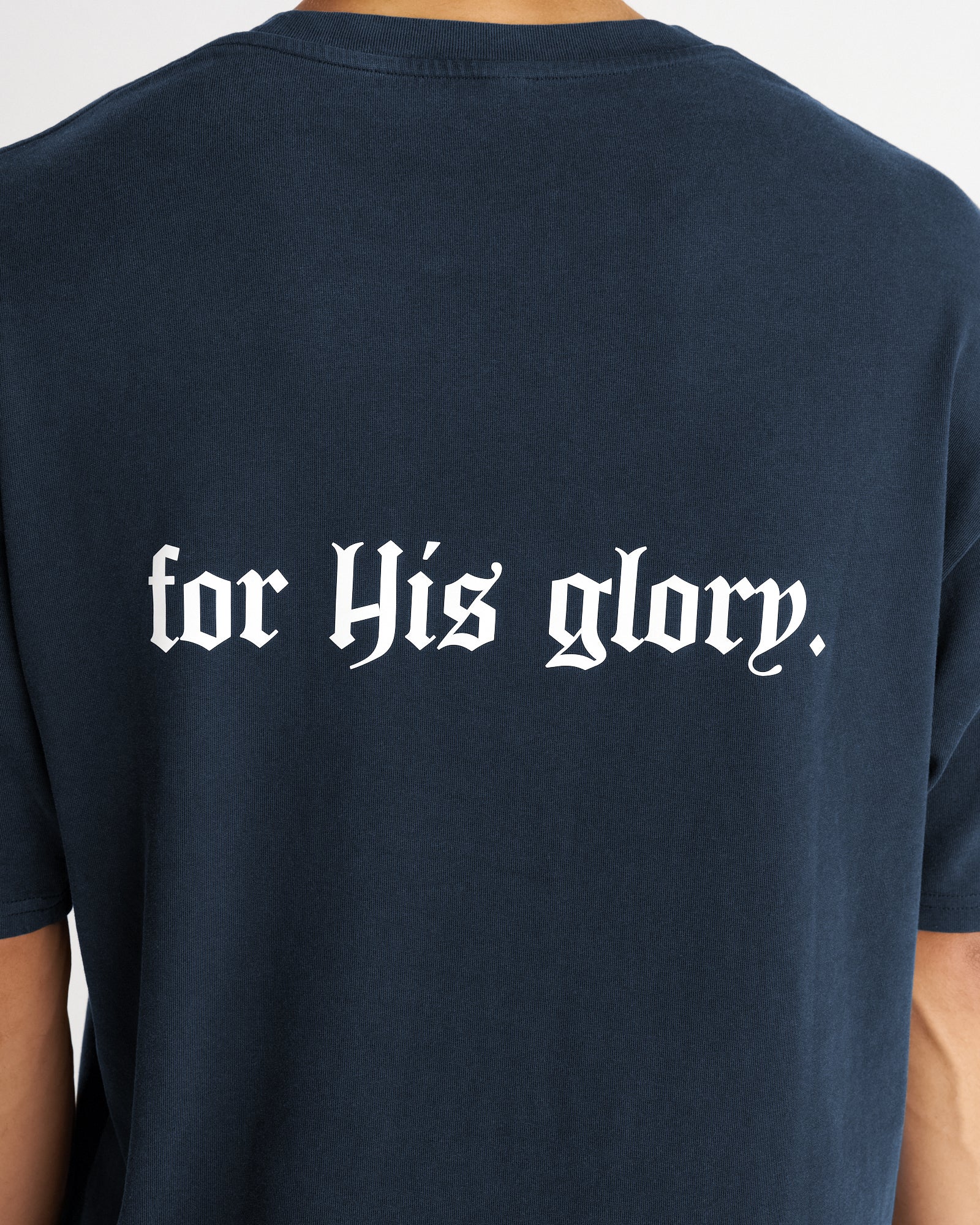 Heavyweight Cotton Oversized Tee "FHG" - Midnight Navy - Image 3