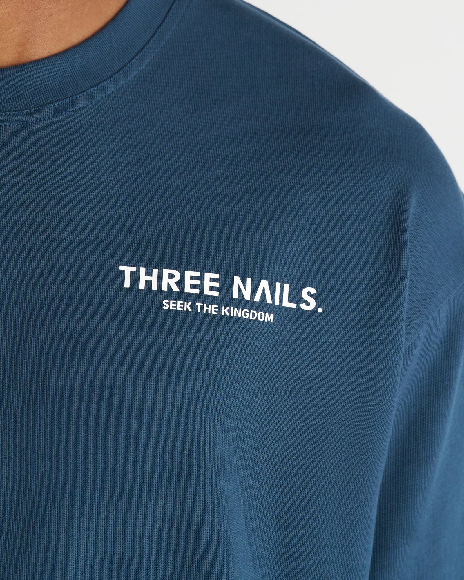 Heavyweight Cotton Oversized Tee "STK" - Midnight Navy - Image 3