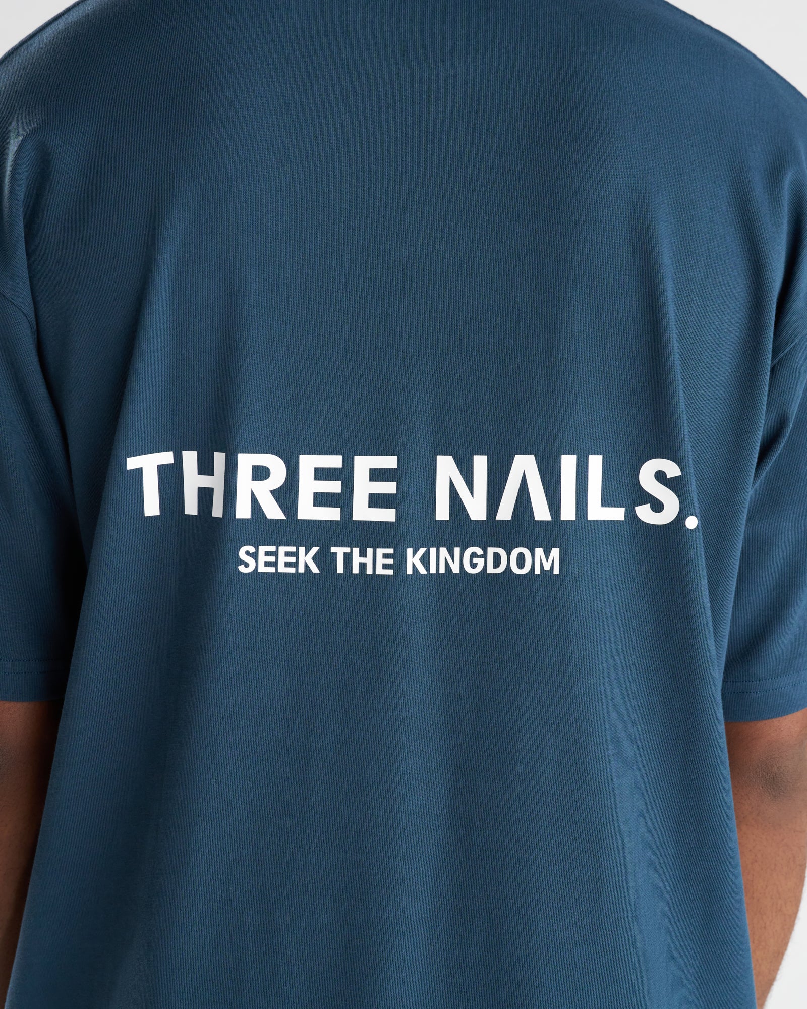Heavyweight Cotton Oversized Tee "STK" - Midnight Navy - Image 4