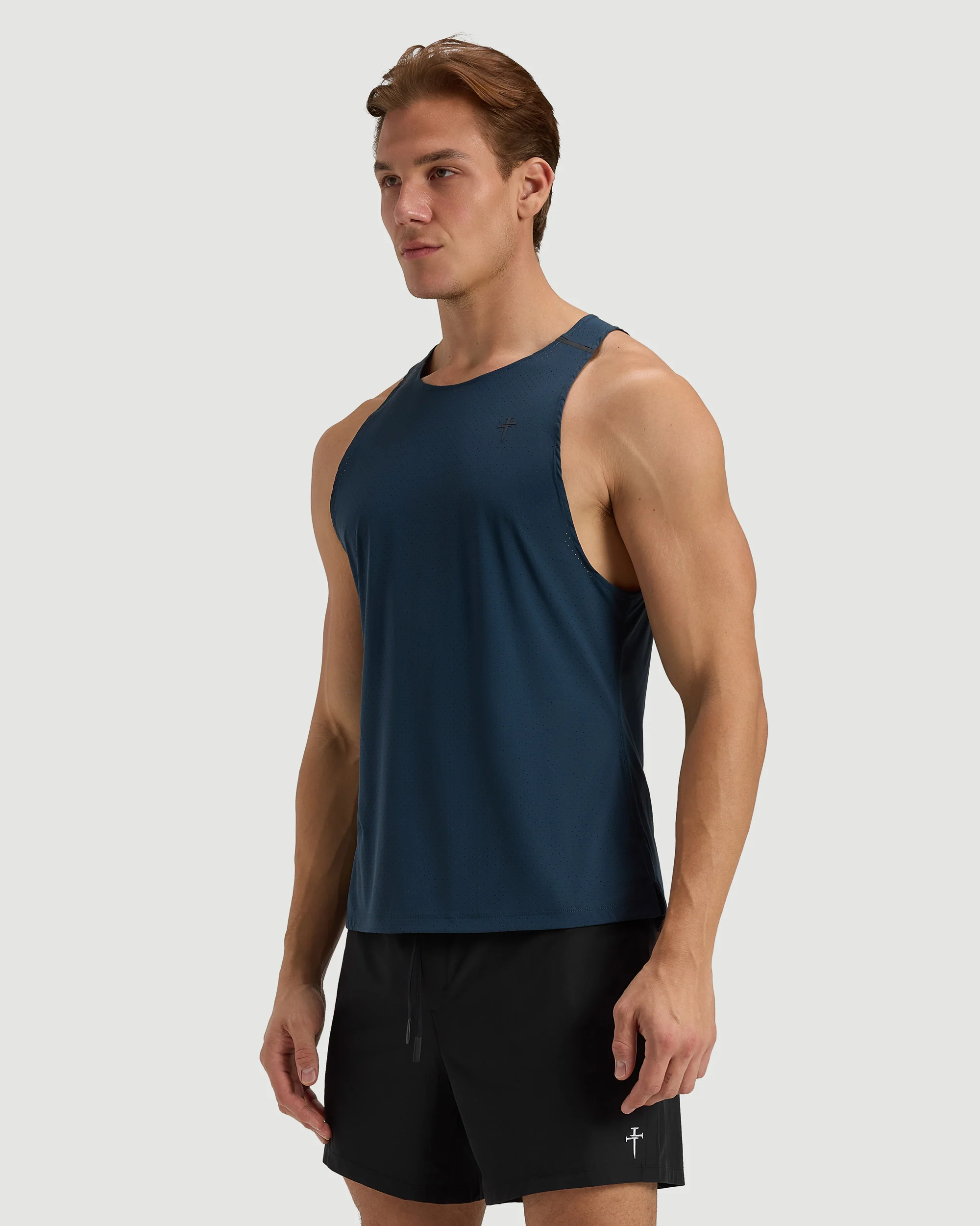 Laser Perforated Tank - Midnight Navy