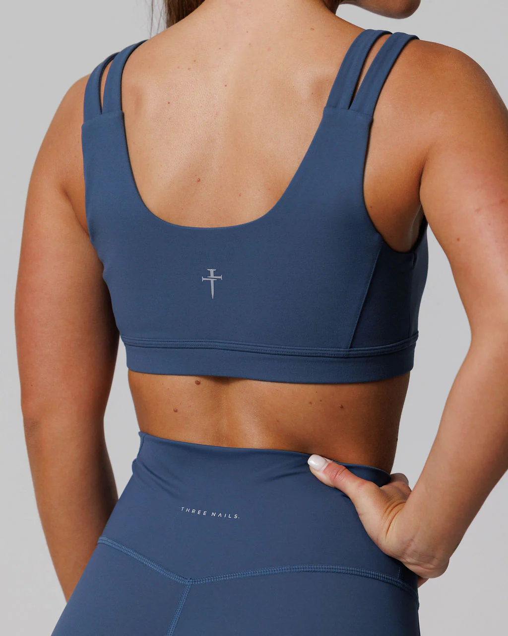 Nova Split-Strap Sports Bra - Midnight Navy - Image 3