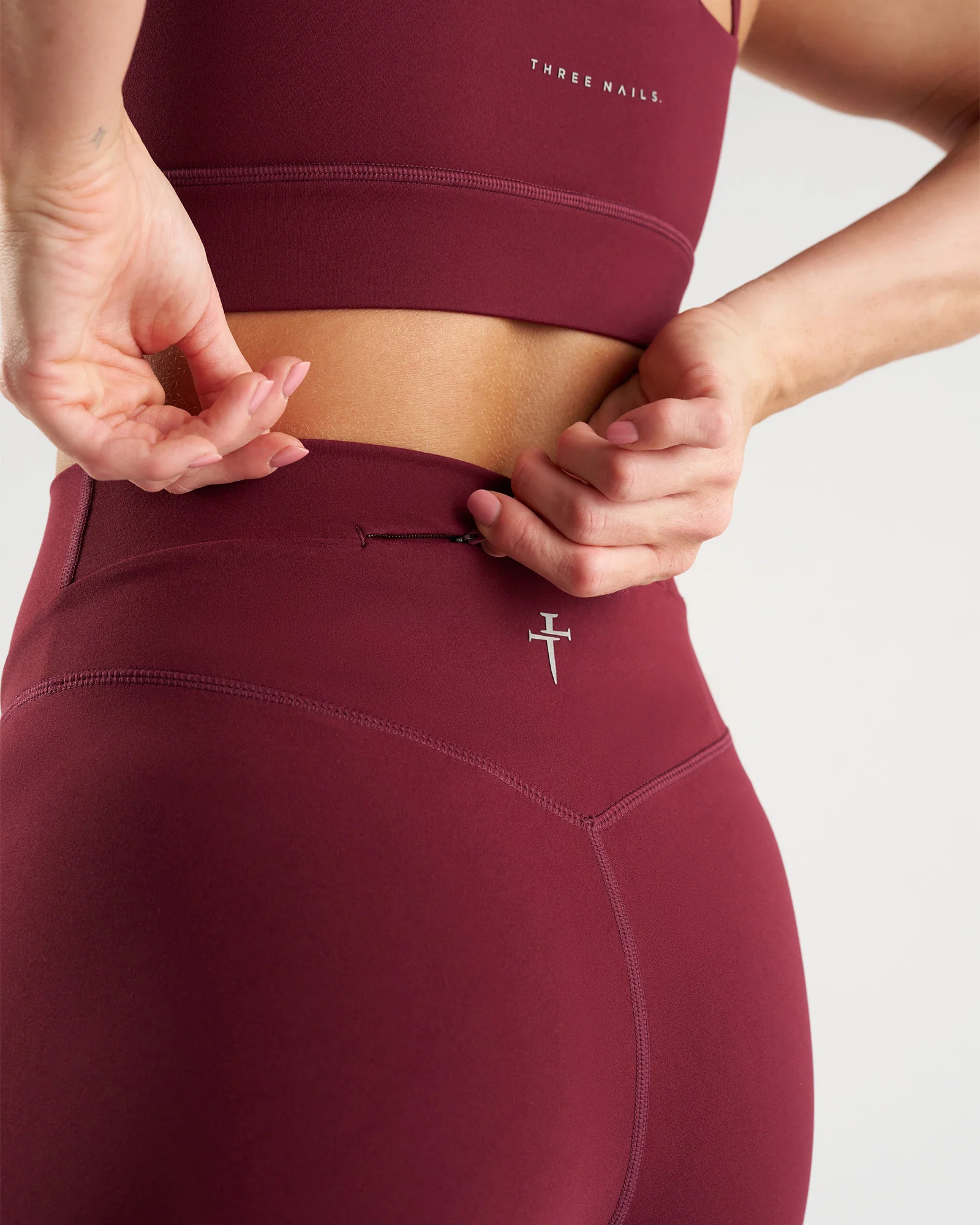 Nova Zip Legging - Merlot - Image 2