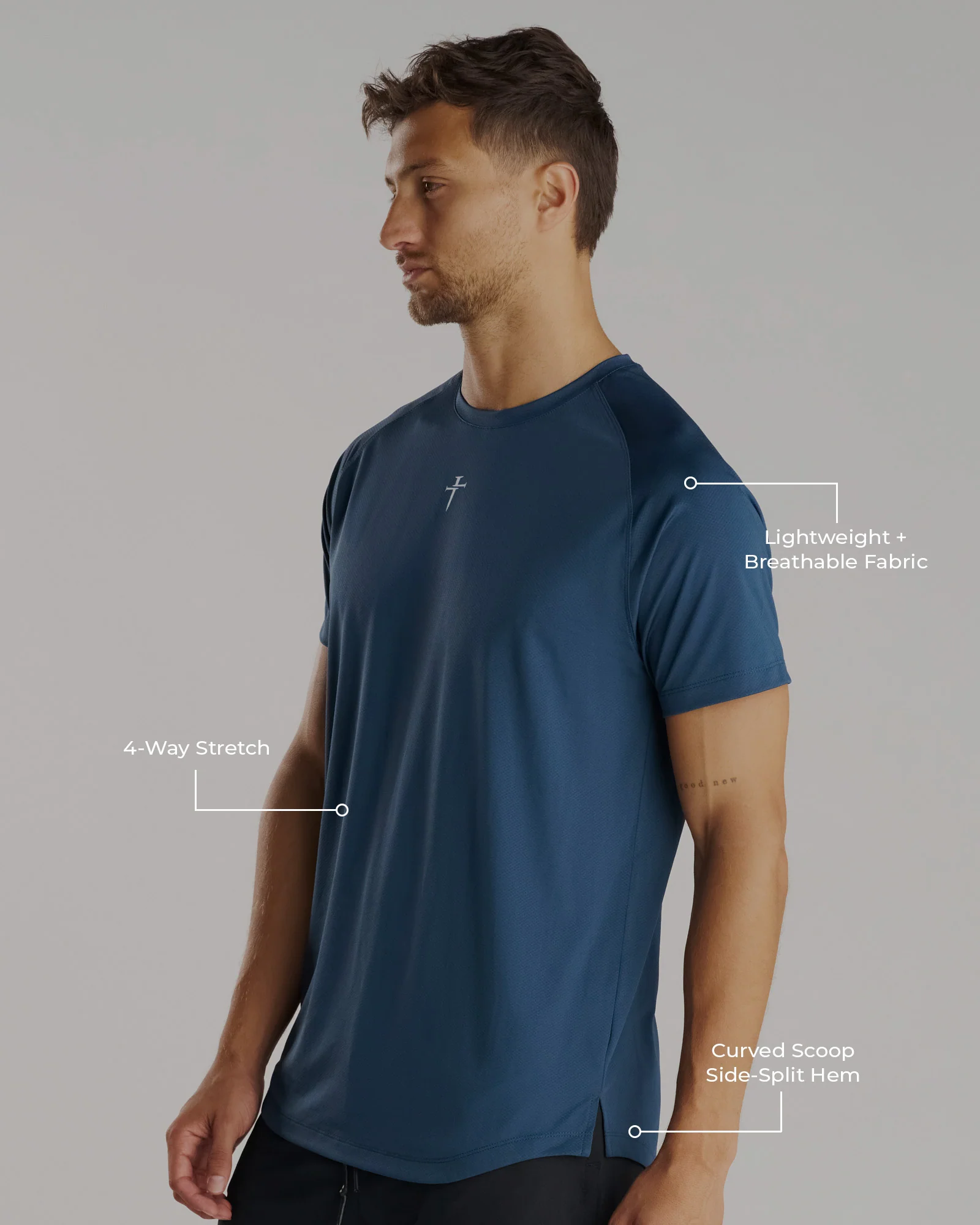 Pro-Tech Tee "Cross" - Midnight Navy - Image 4