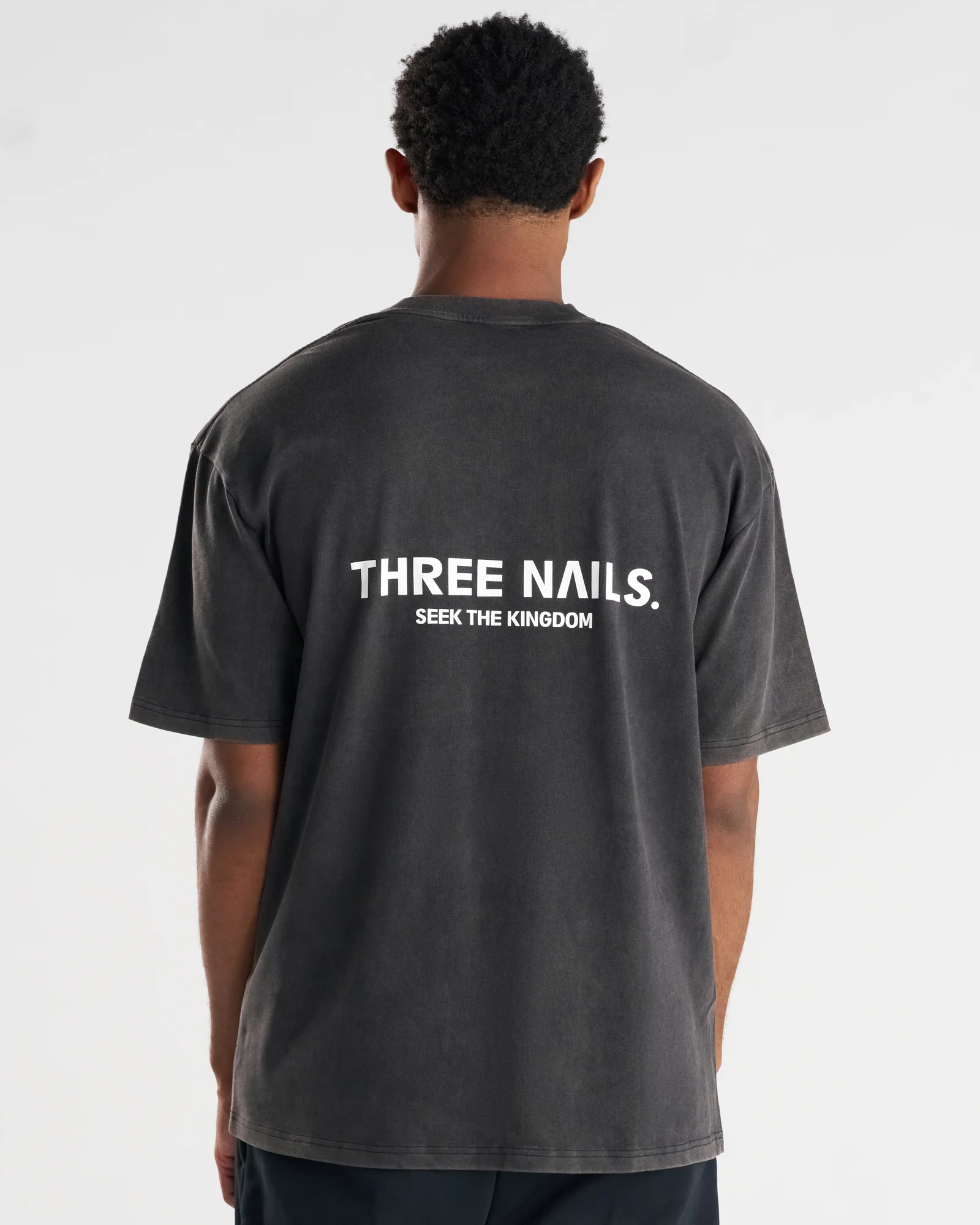 Heavyweight Cotton Oversized Tee "STK" - Acid Wash