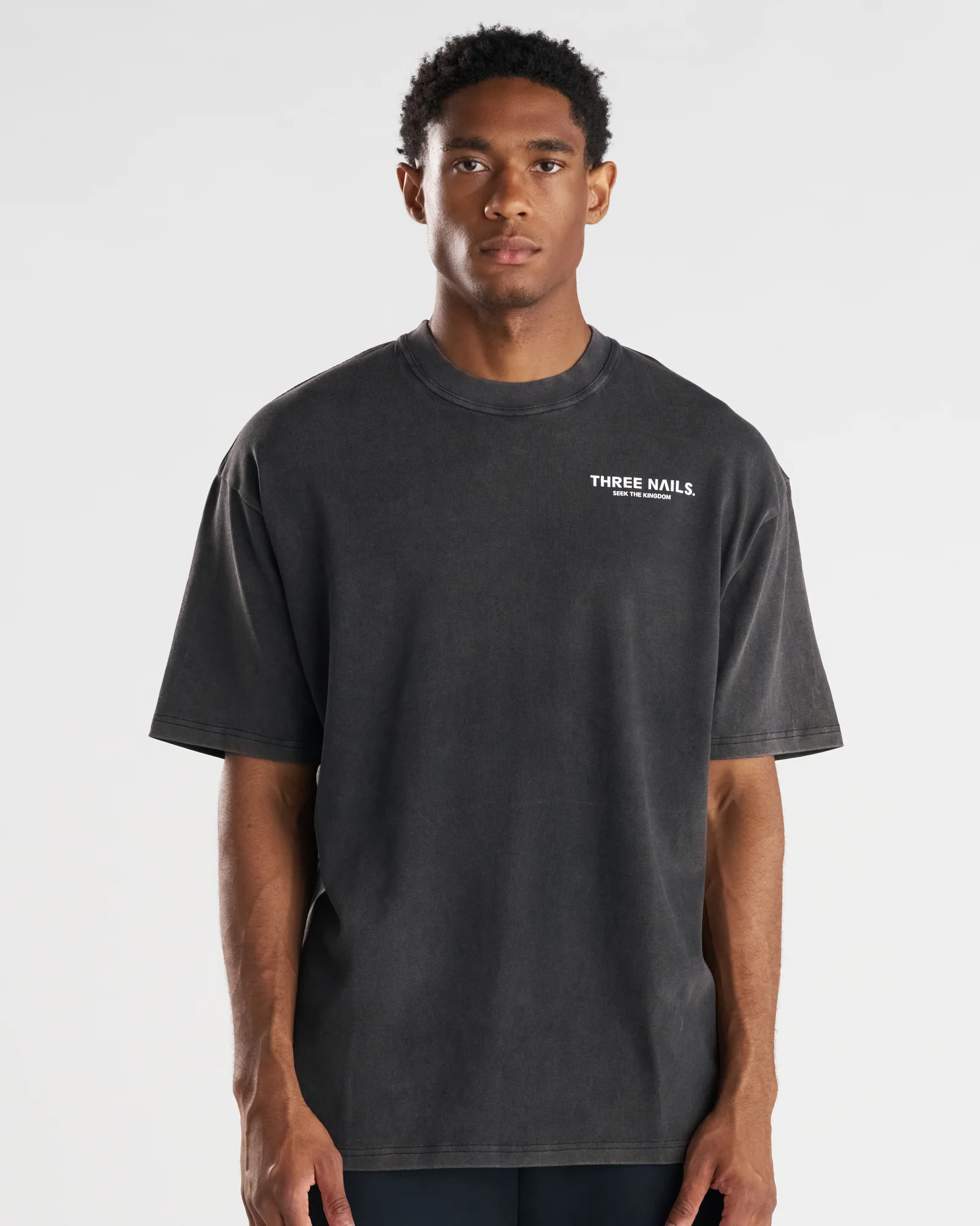 Heavyweight Cotton Oversized Tee "STK" - Acid Wash - Image 2