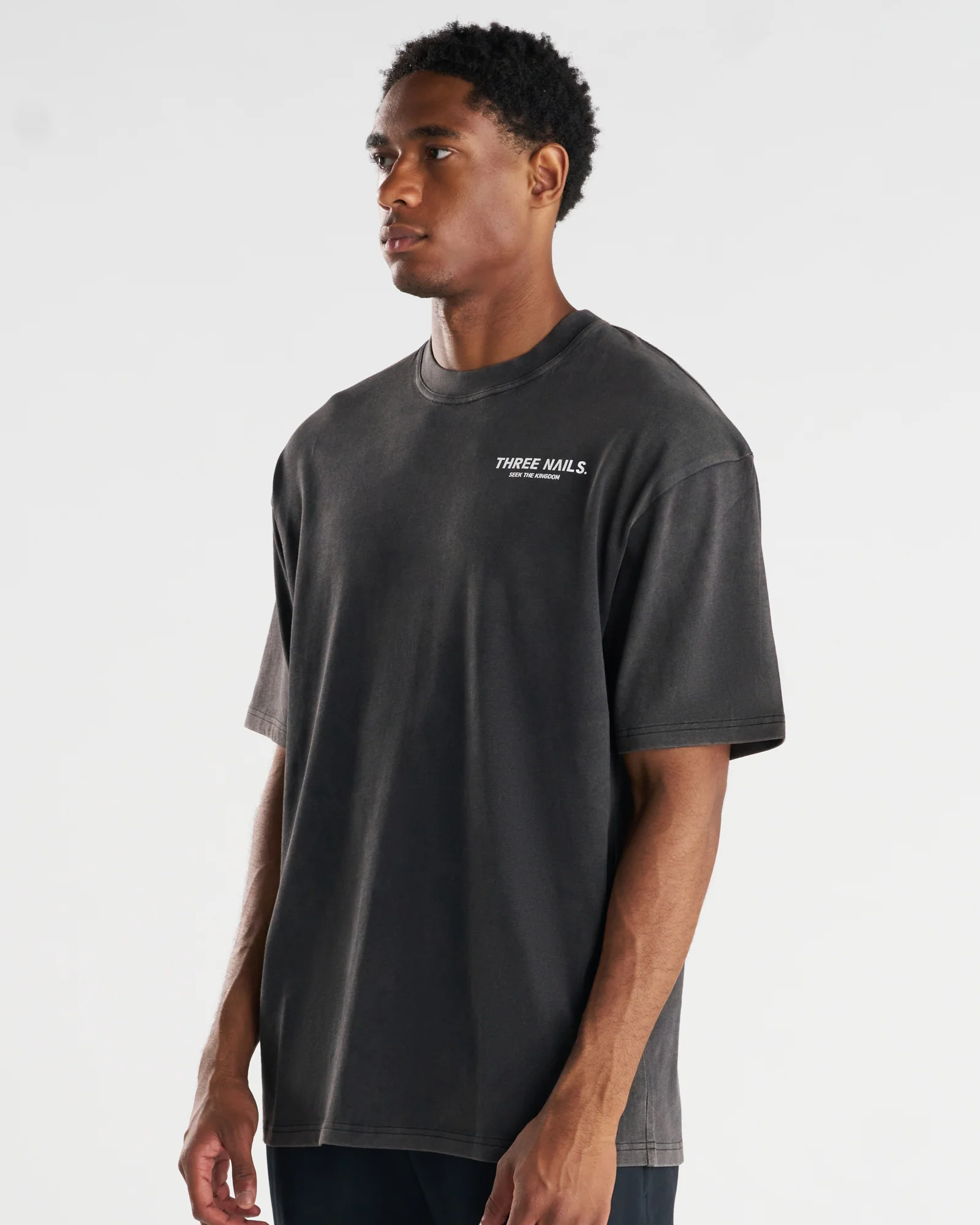Heavyweight Cotton Oversized Tee "STK" - Acid Wash - Image 5
