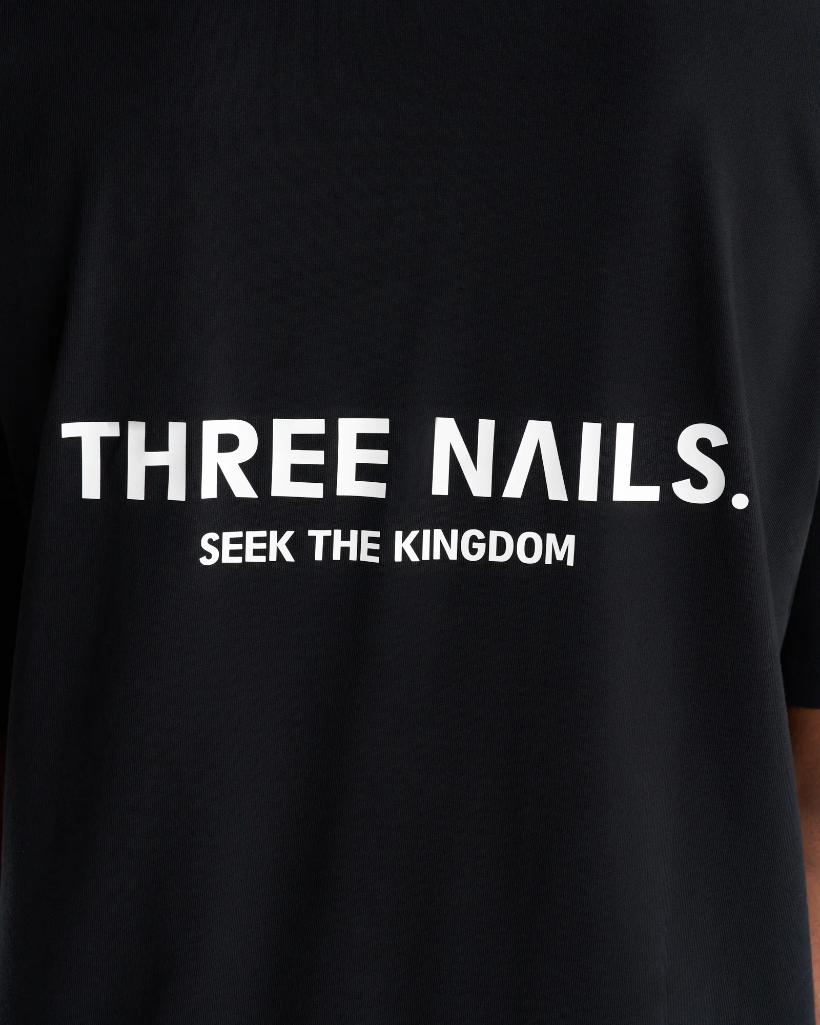 Heavyweight Cotton Oversized Tee "STK" - Black - Image 4