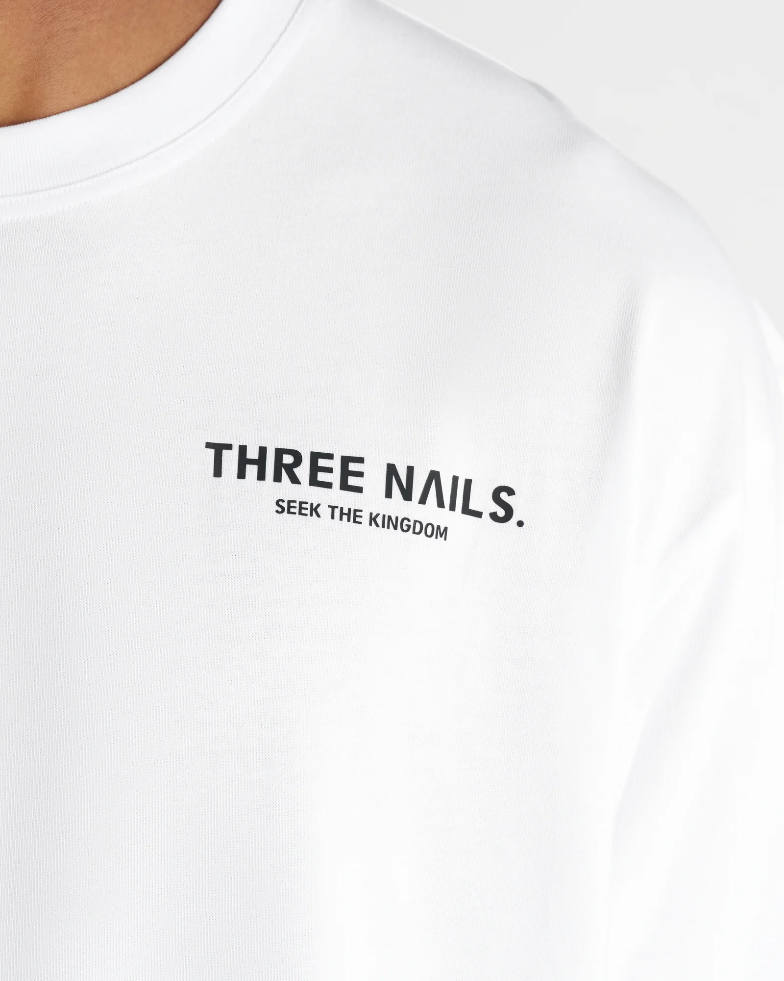 Heavyweight Cotton Oversized Tee "STK" - White - Image 3