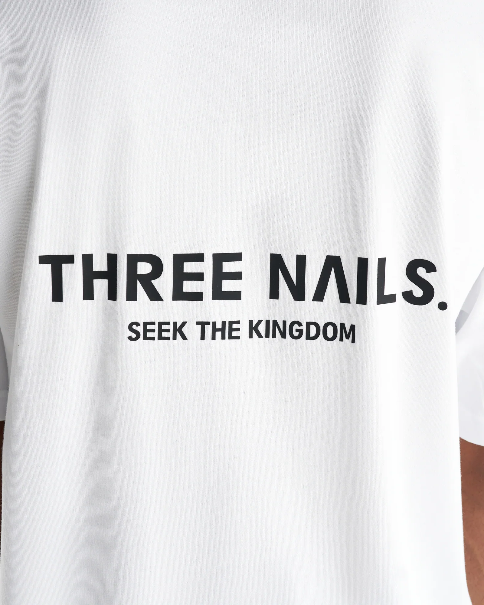 Heavyweight Cotton Oversized Tee "STK" - White - Image 4