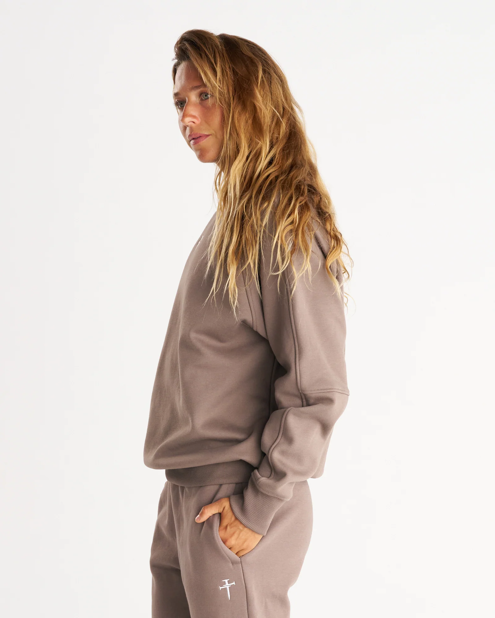Signature Fleece Crewneck - Deep Taupe - Image 6