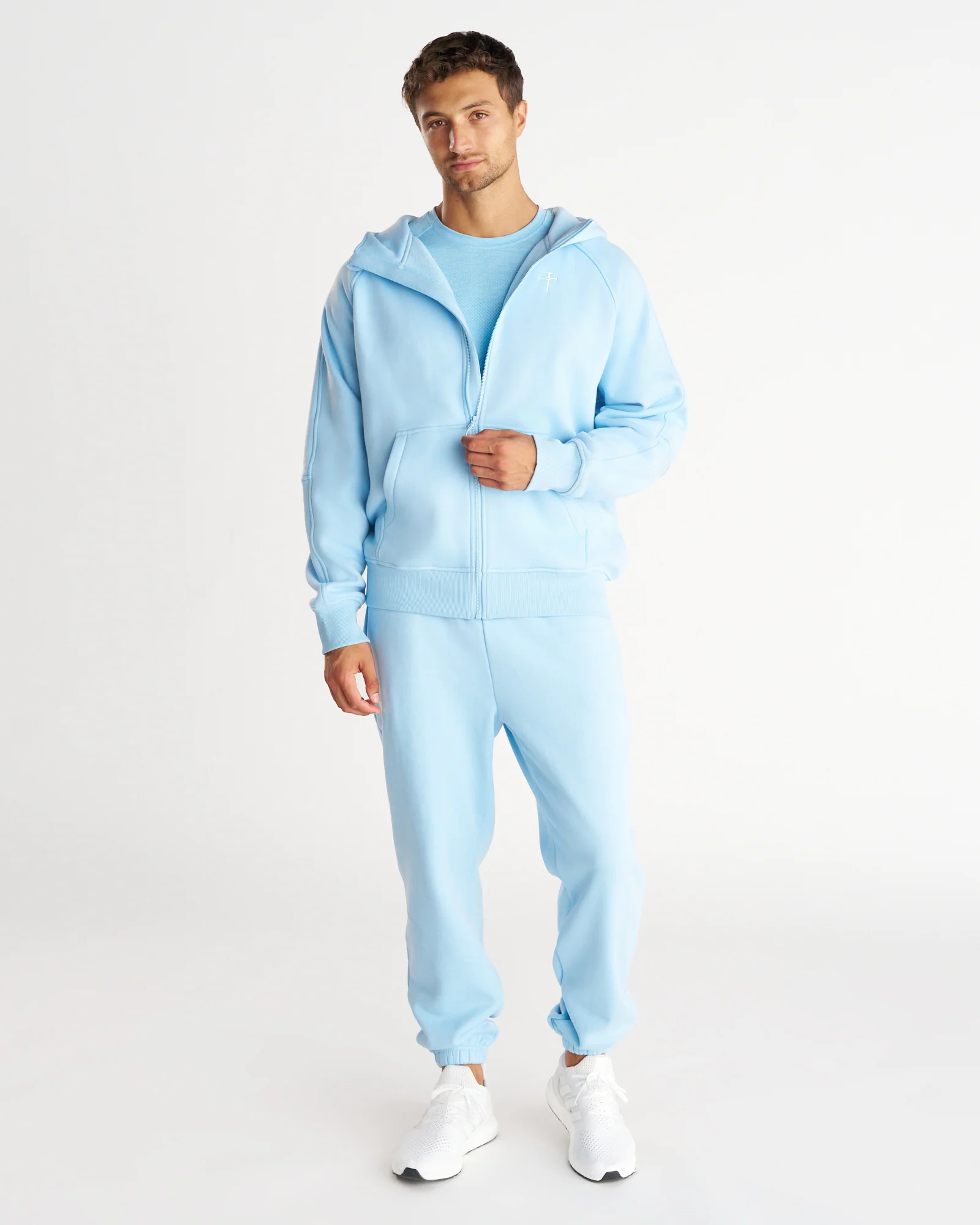 Signature Fleece Full Zip Hoodie - Sky Blue - Image 6