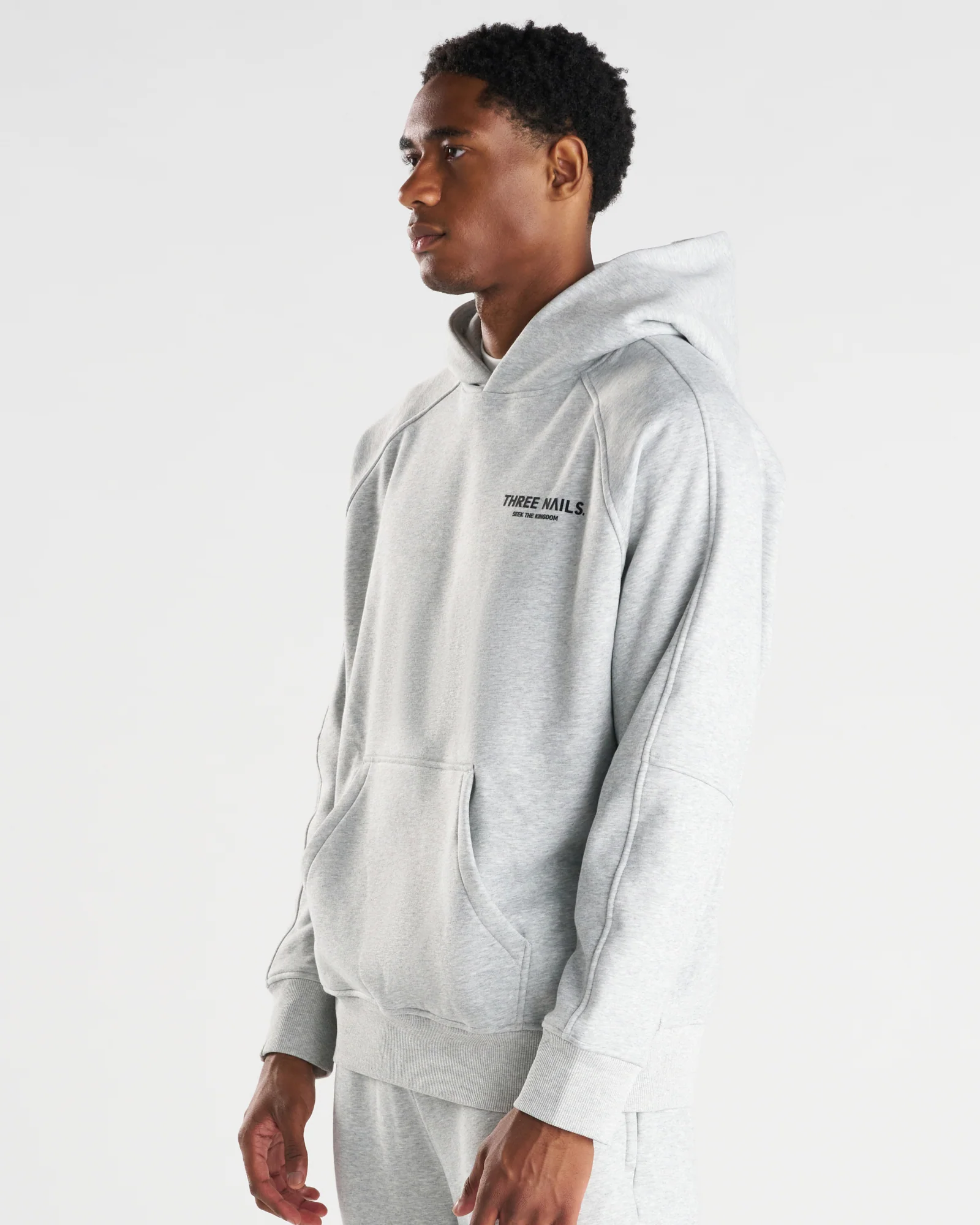 Signature Fleece Hoodie "STK" - Heather Grey - Image 4