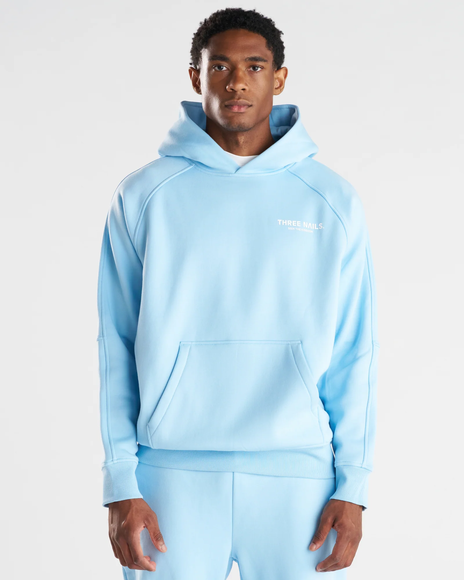 Signature Fleece Hoodie "STK" - Sky Blue - Image 2