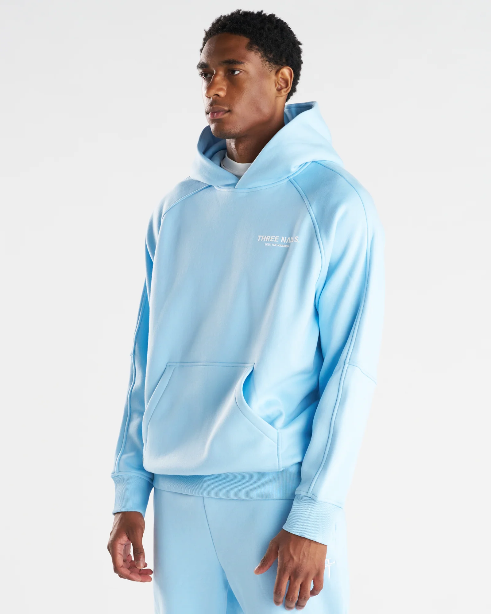 Signature Fleece Hoodie "STK" - Sky Blue - Image 5