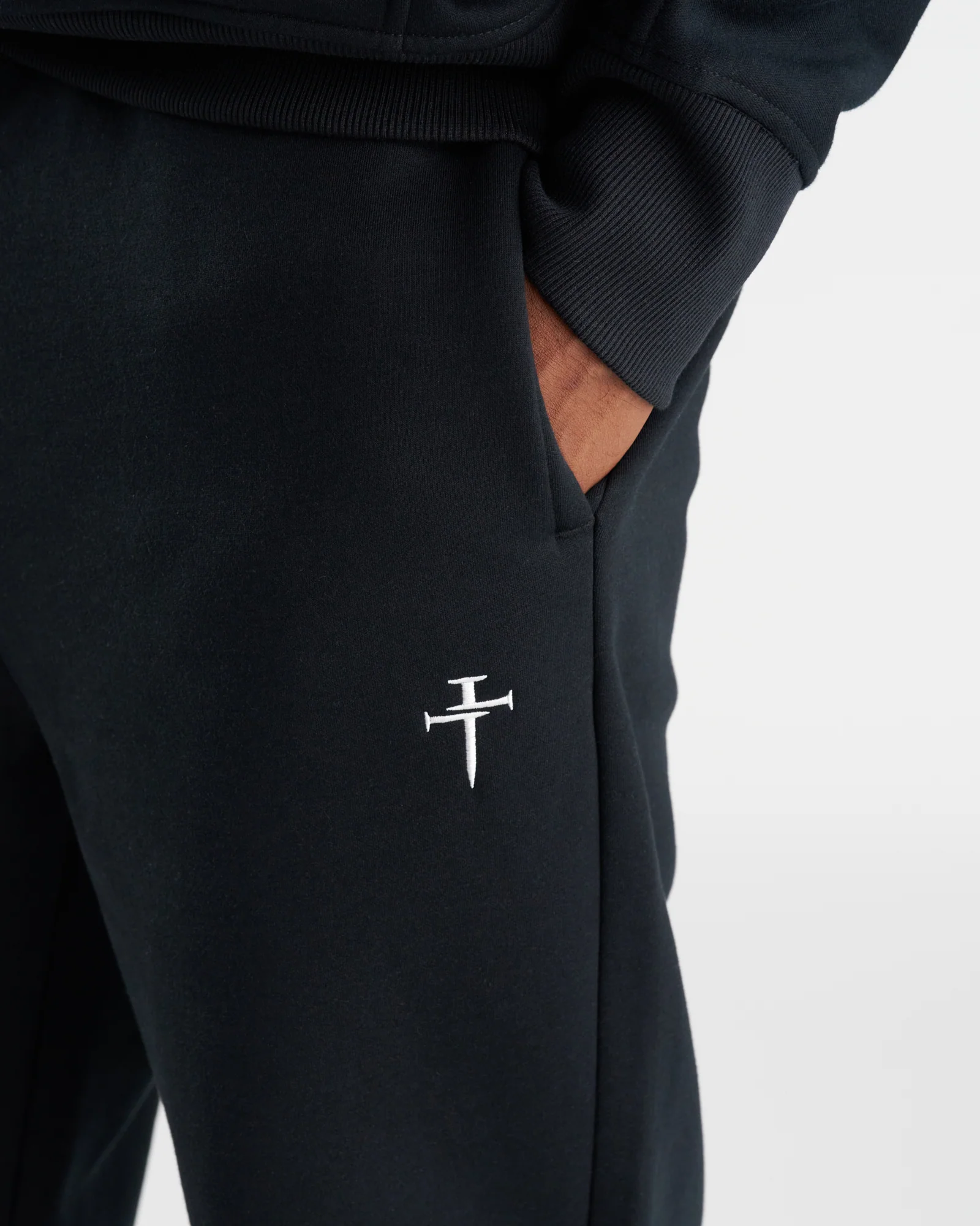 Signature Fleece Straight Leg Sweats - Black - Image 3