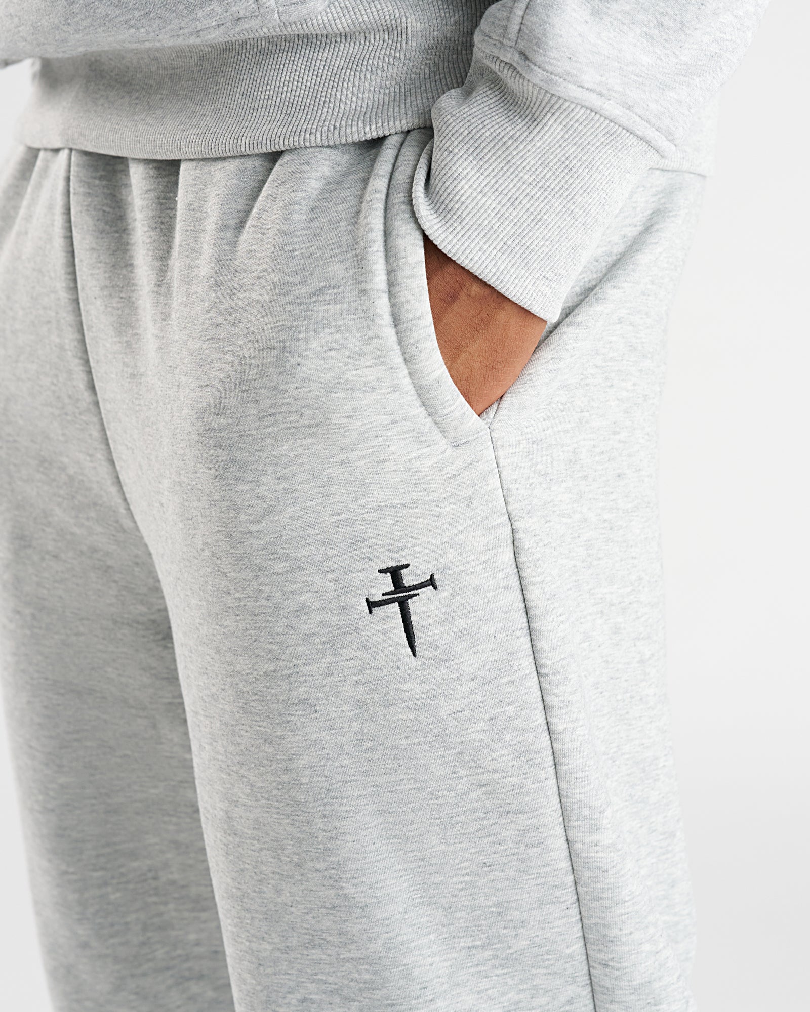 Signature Fleece Straight Leg Sweats - Heather Grey - Image 3