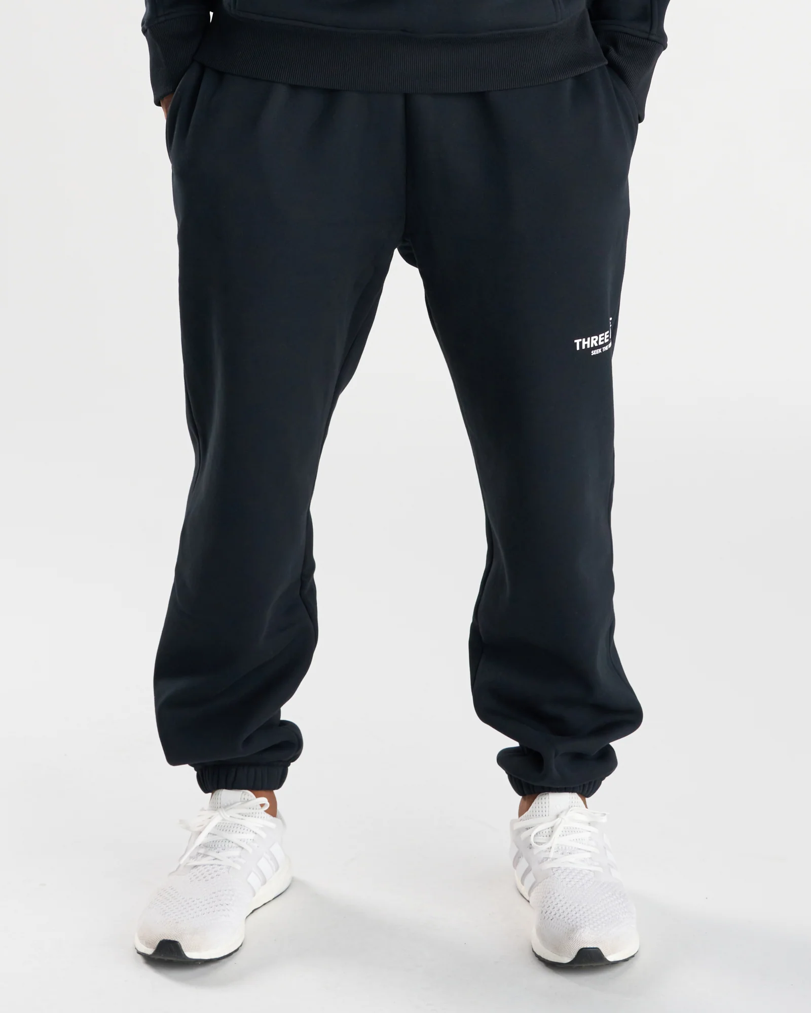 Signature Fleece Sweatpants "STK" - Black - Image 5