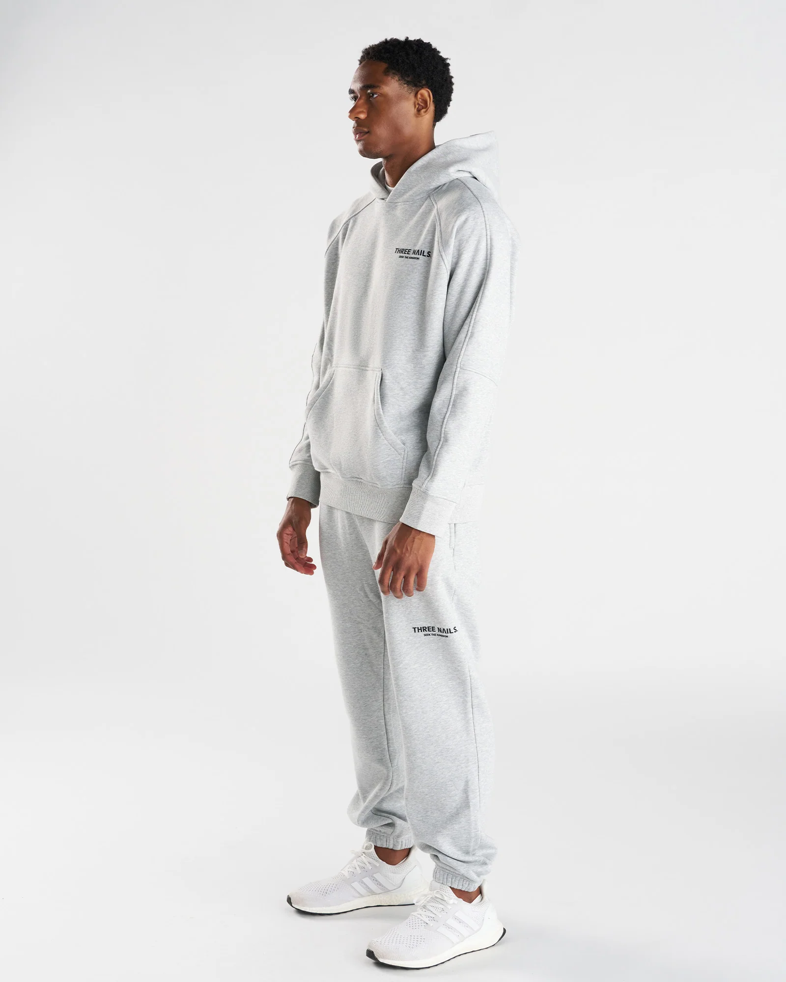 Signature Fleece Sweatpants "STK" - Heather Grey - Image 4