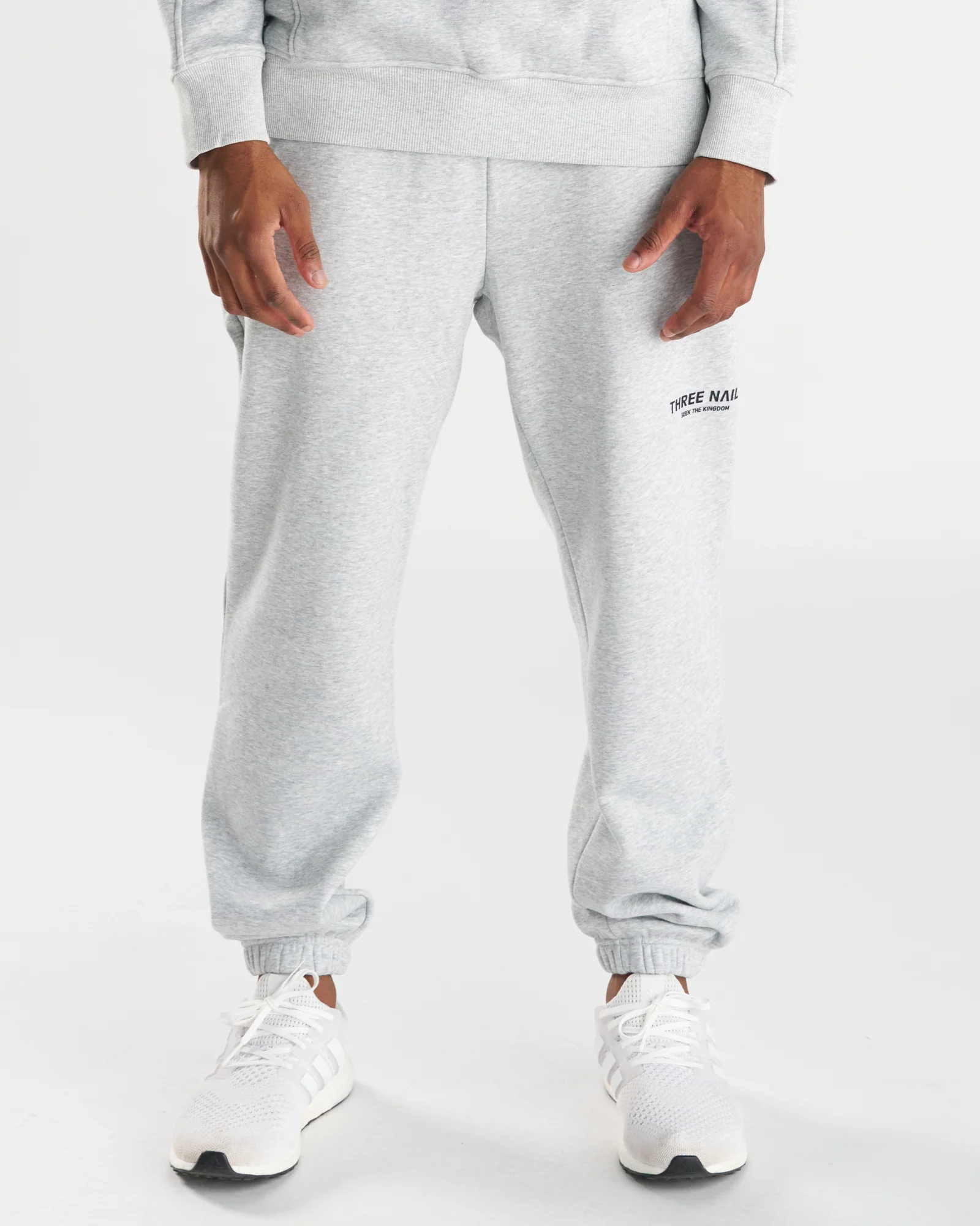 Signature Fleece Sweatpants "STK" - Heather Grey - Image 5