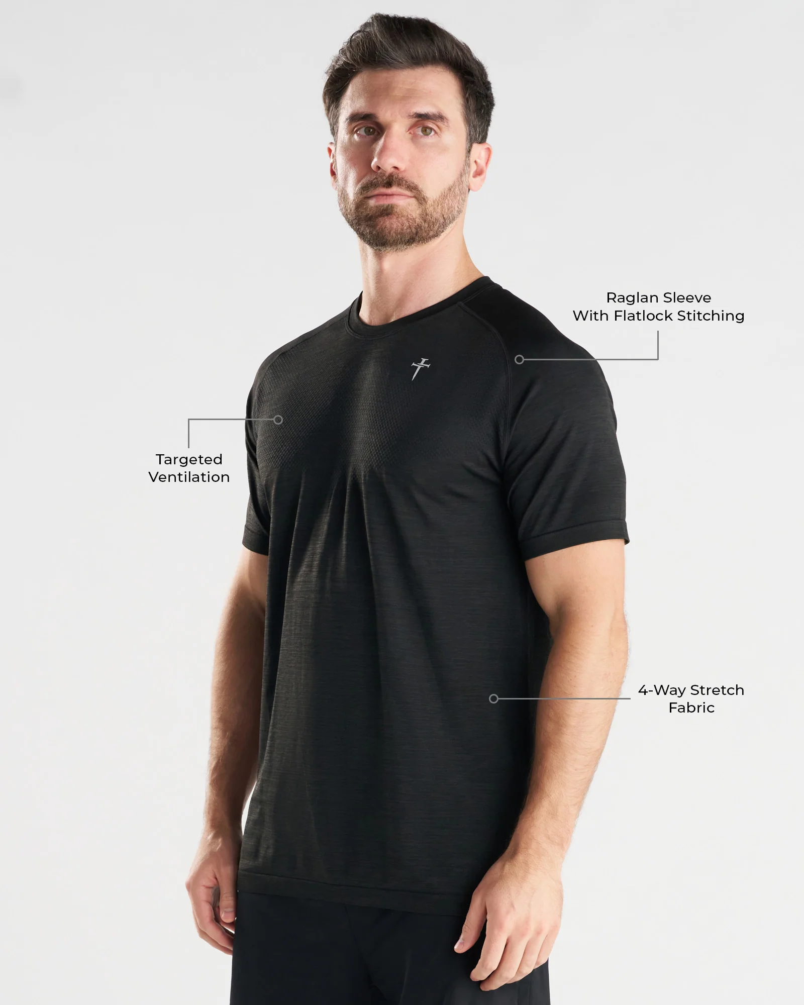 Seamless Tee - Black Marl - Image 2
