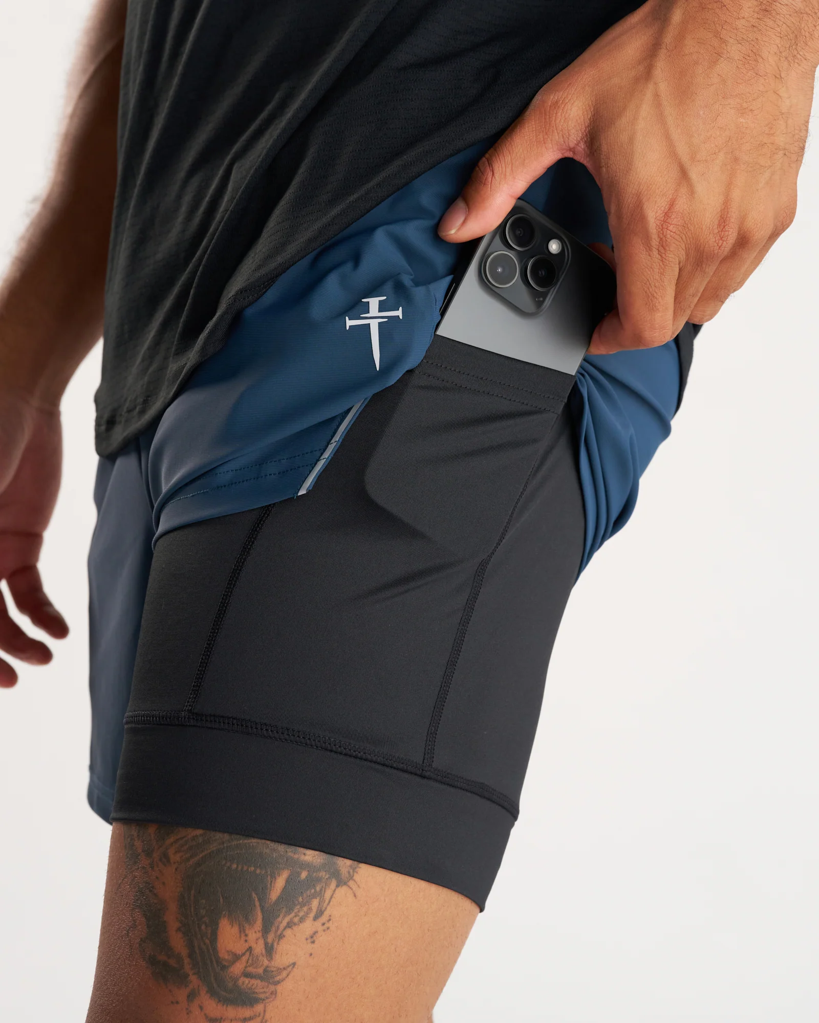 Vapor-Lite™ Liner 5" Short "Cross" - Midnight Navy - Image 3