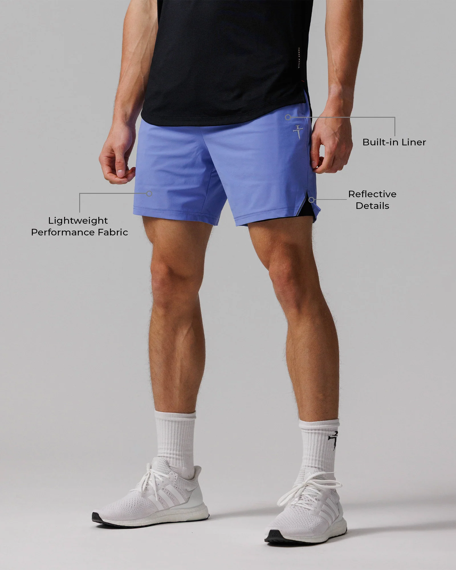 Vapor-Lite™ Liner Short "Cross" - Serene Blue - Image 2