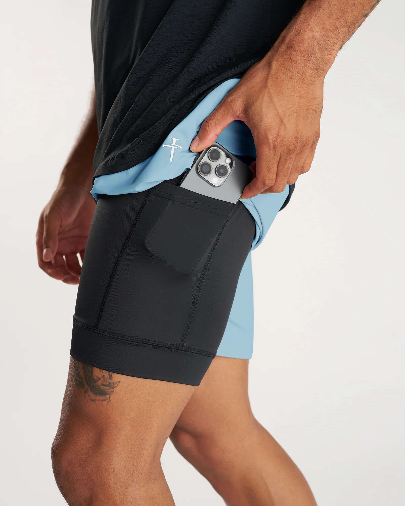 Vapor-Lite™ Liner Short "Cross" - Sky Blue - Image 3