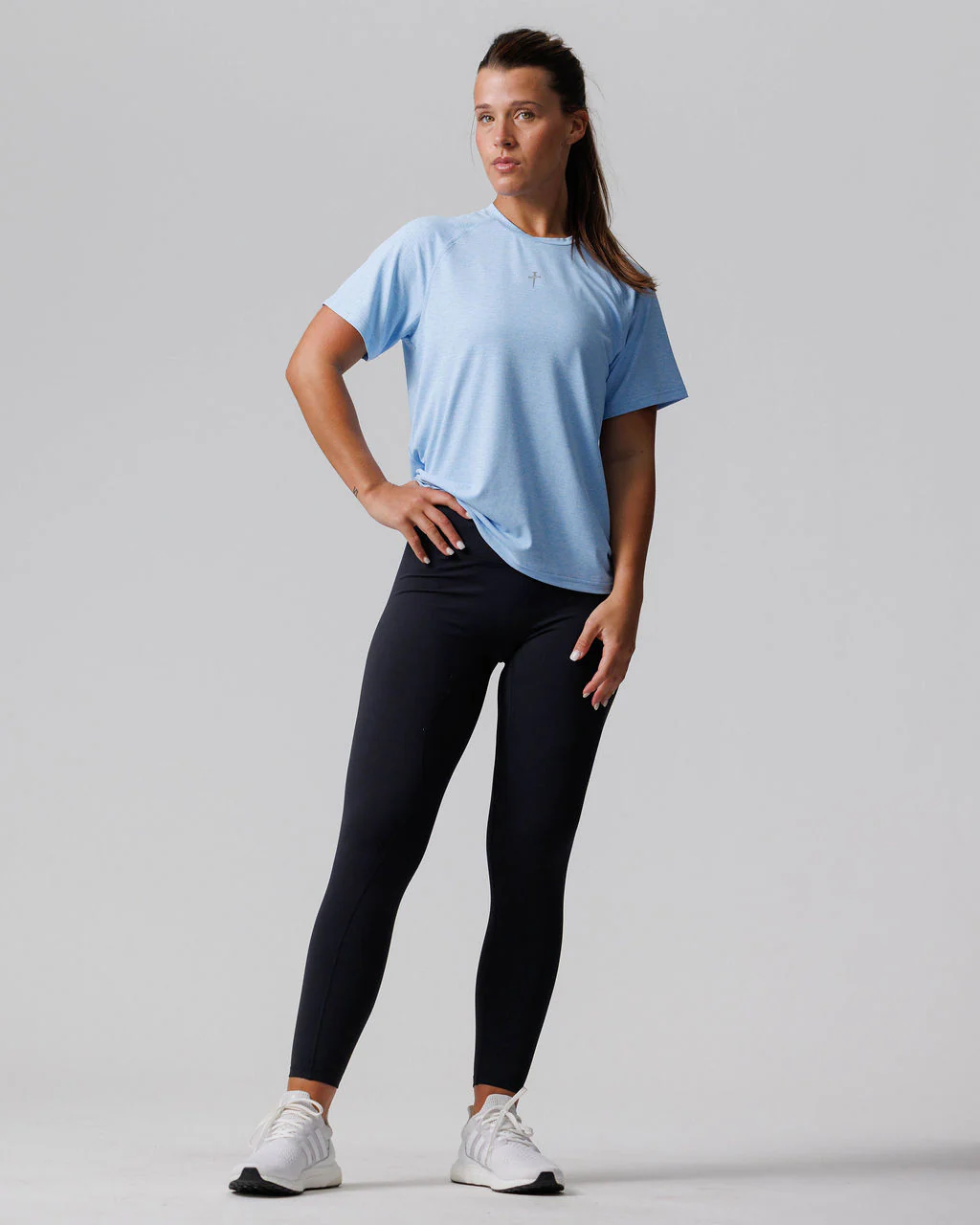 Women's Aion-Lite™ Relaxed Tee "Cross" - Sky Blue Marl - Image 5