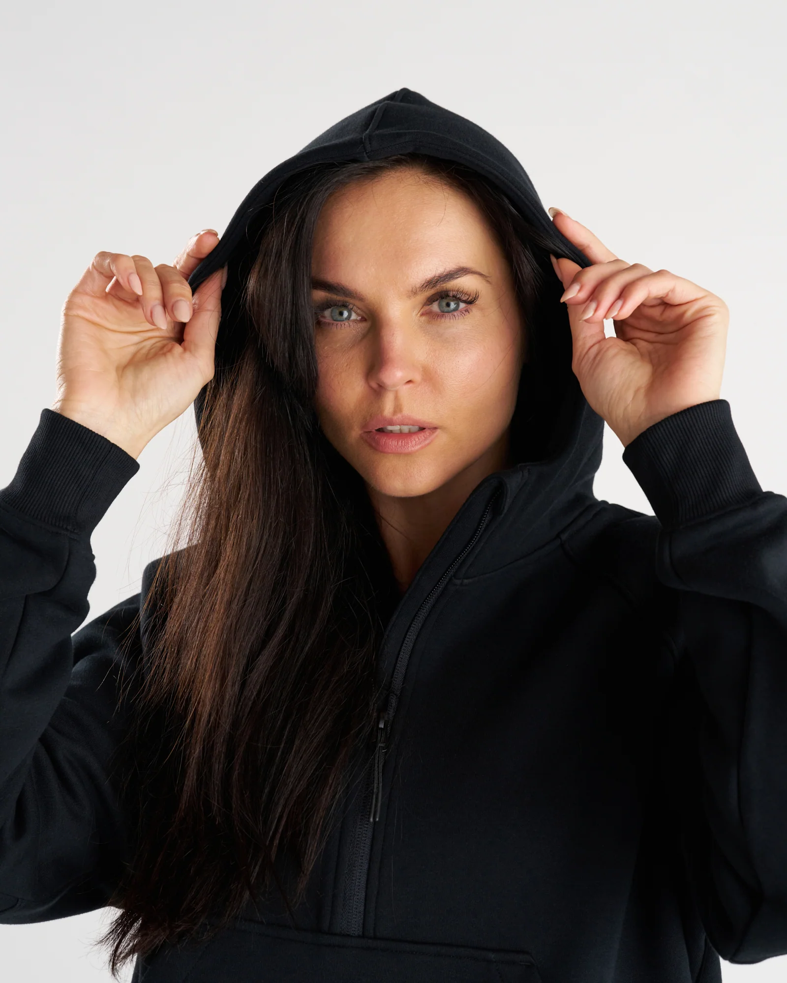 Women's Signature Fleece Half-Zip Hoodie - Black - Image 3