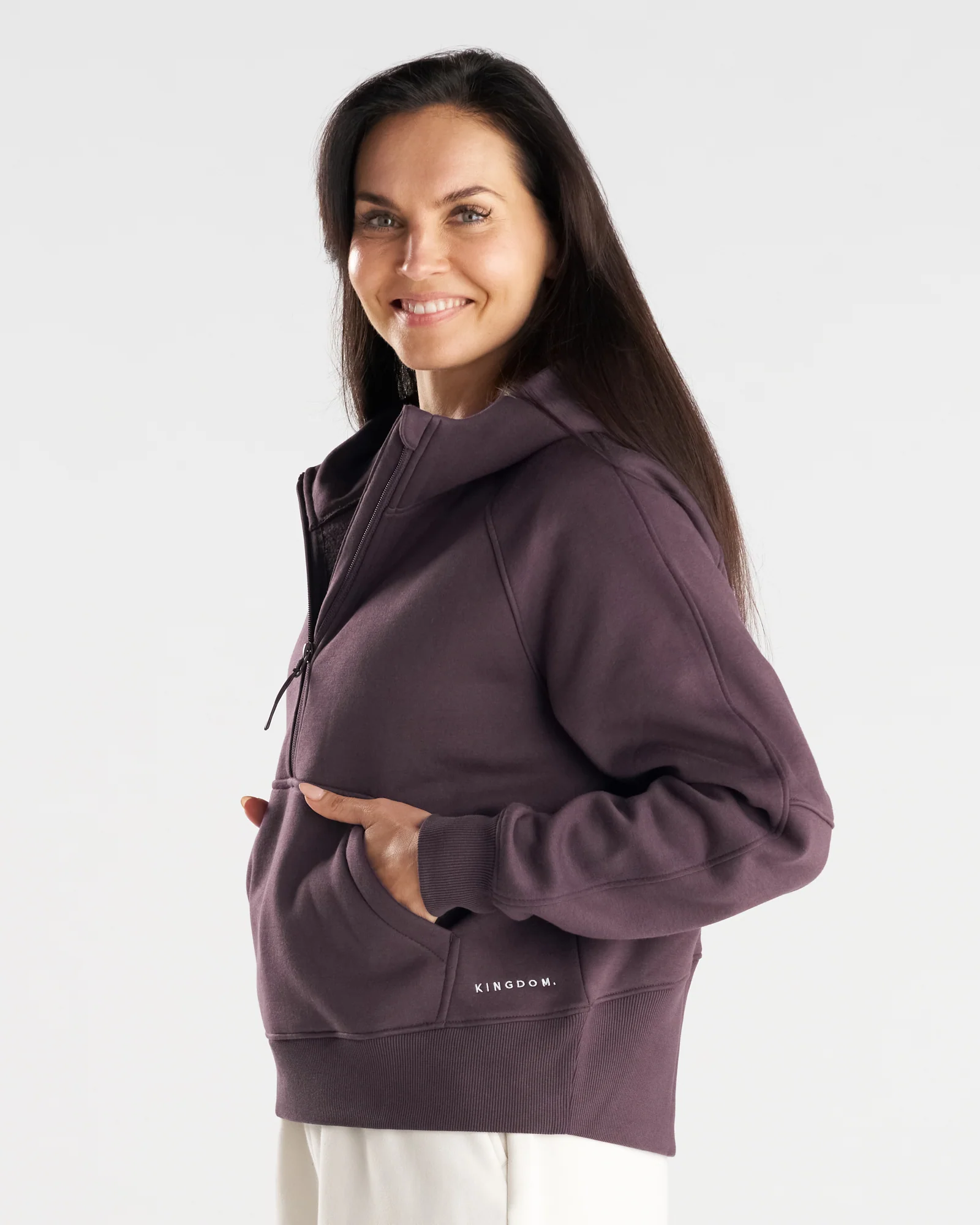 Women's Signature Fleece Half-Zip Hoodie - Nightshade - Image 7