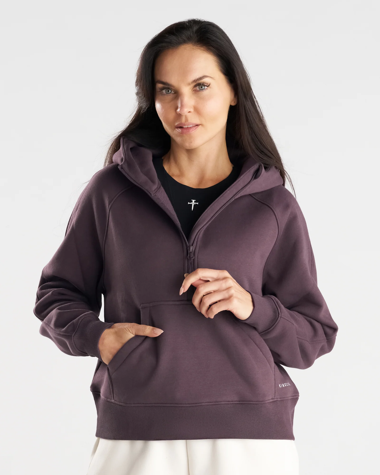 Women's Signature Fleece Half-Zip Hoodie - Nightshade - Image 8