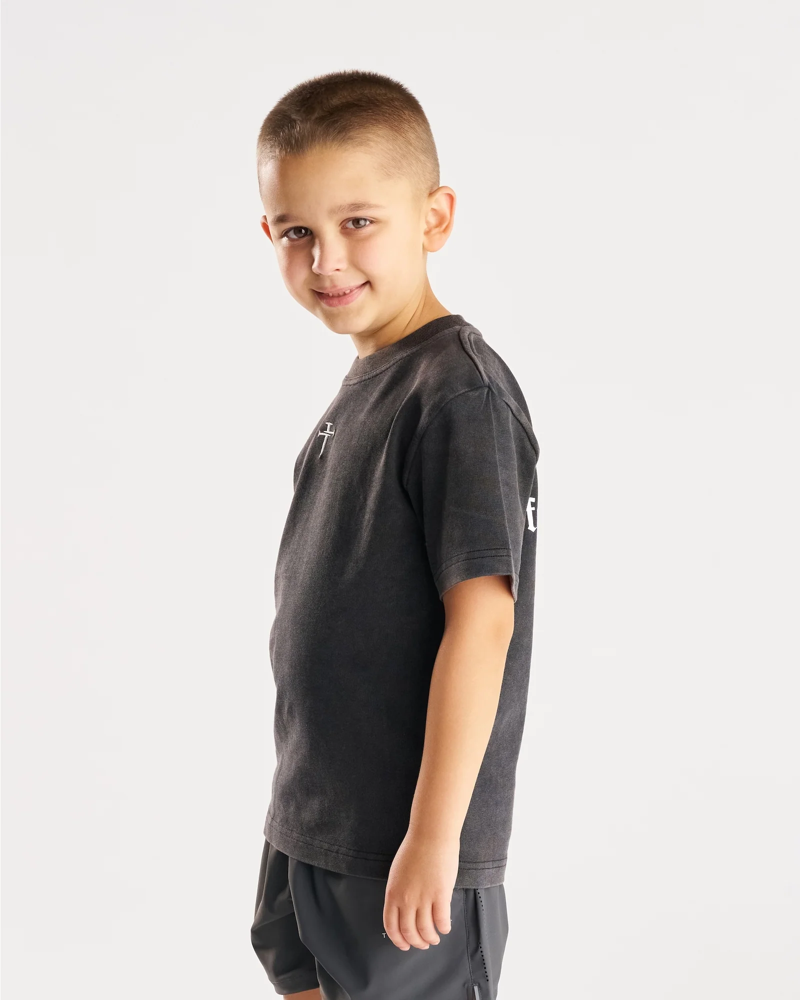 Youth Heavyweight Cotton Oversized Tee "FHG" - Acid Wash - Image 3
