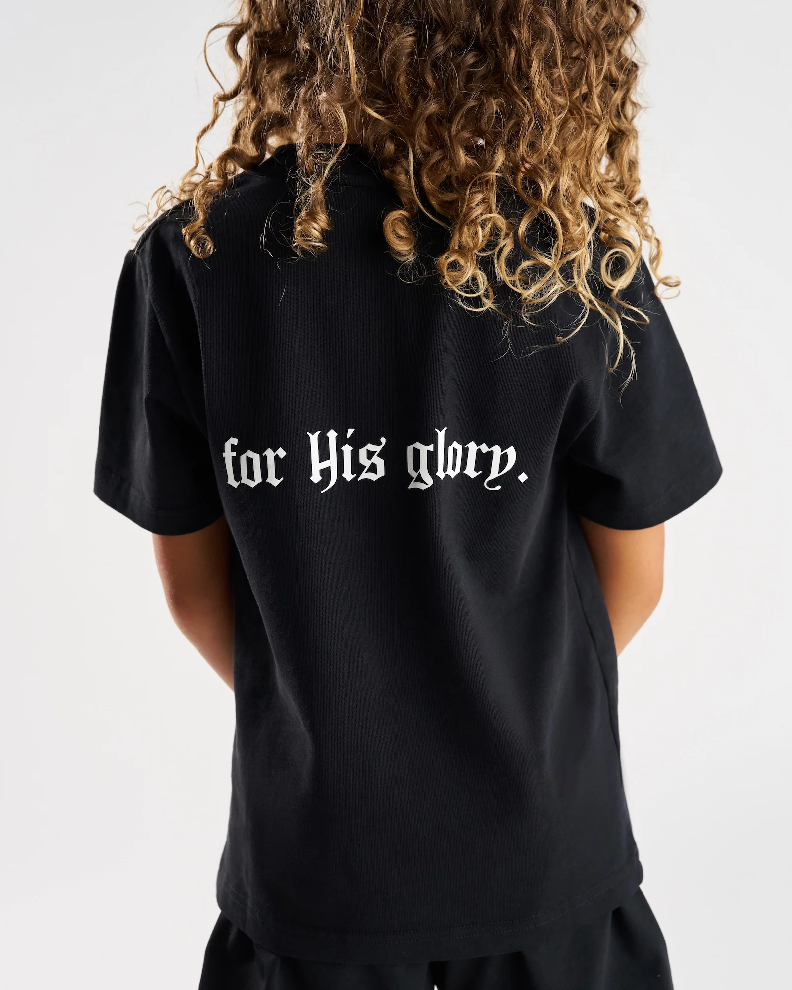 Youth Heavyweight Cotton Oversized Tee "FHG" - Black - Image 3