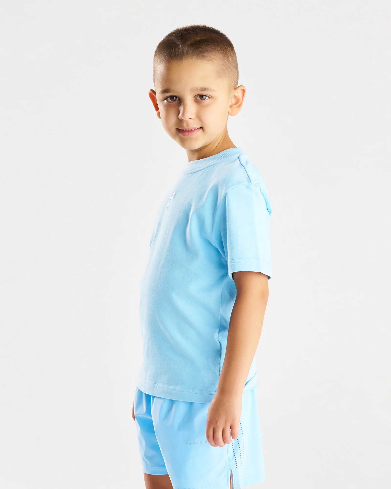 Youth Heavyweight Cotton Oversized Tee "FHG" - Sky Blue - Image 3