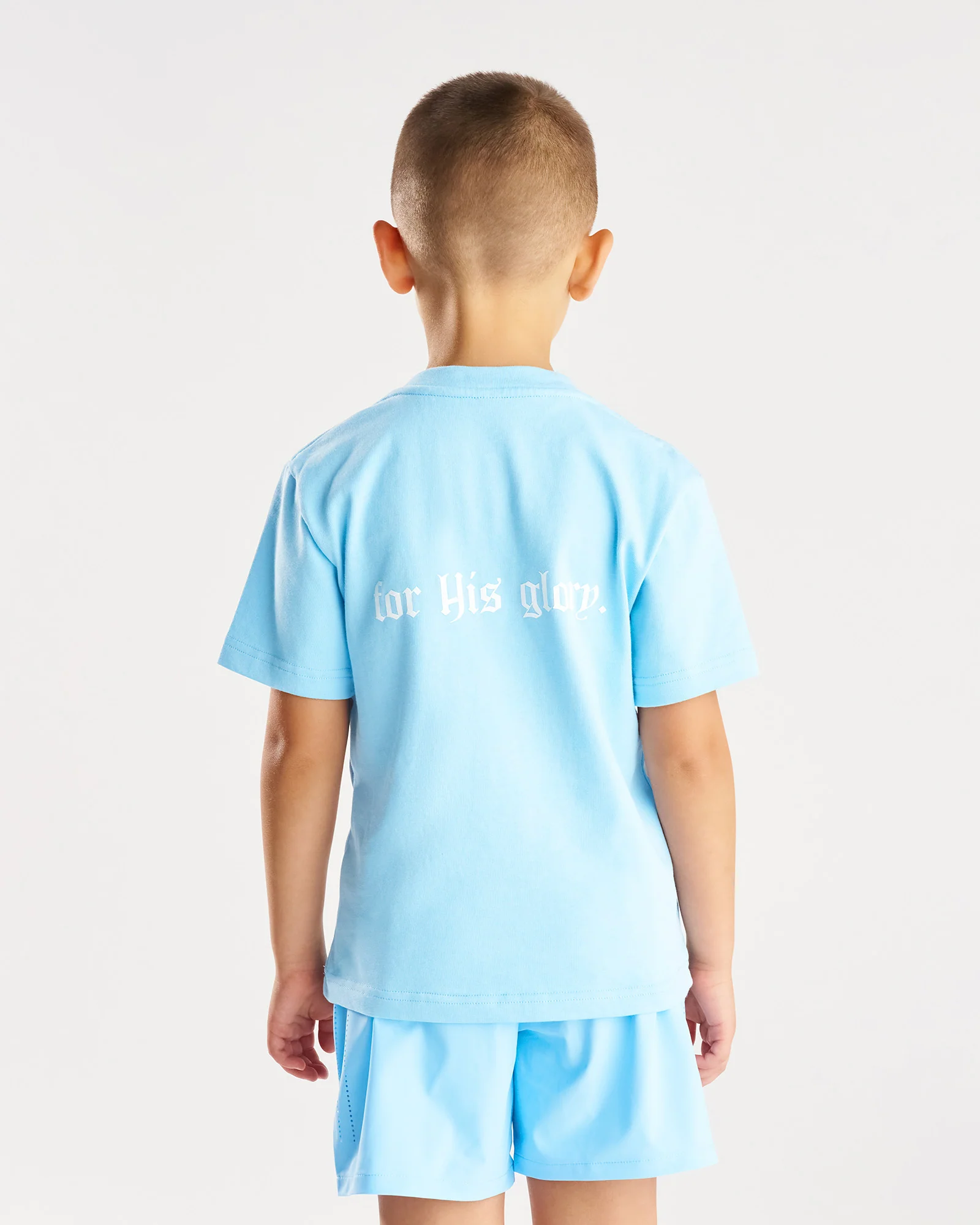 Youth Heavyweight Cotton Oversized Tee "FHG" - Sky Blue - Image 4